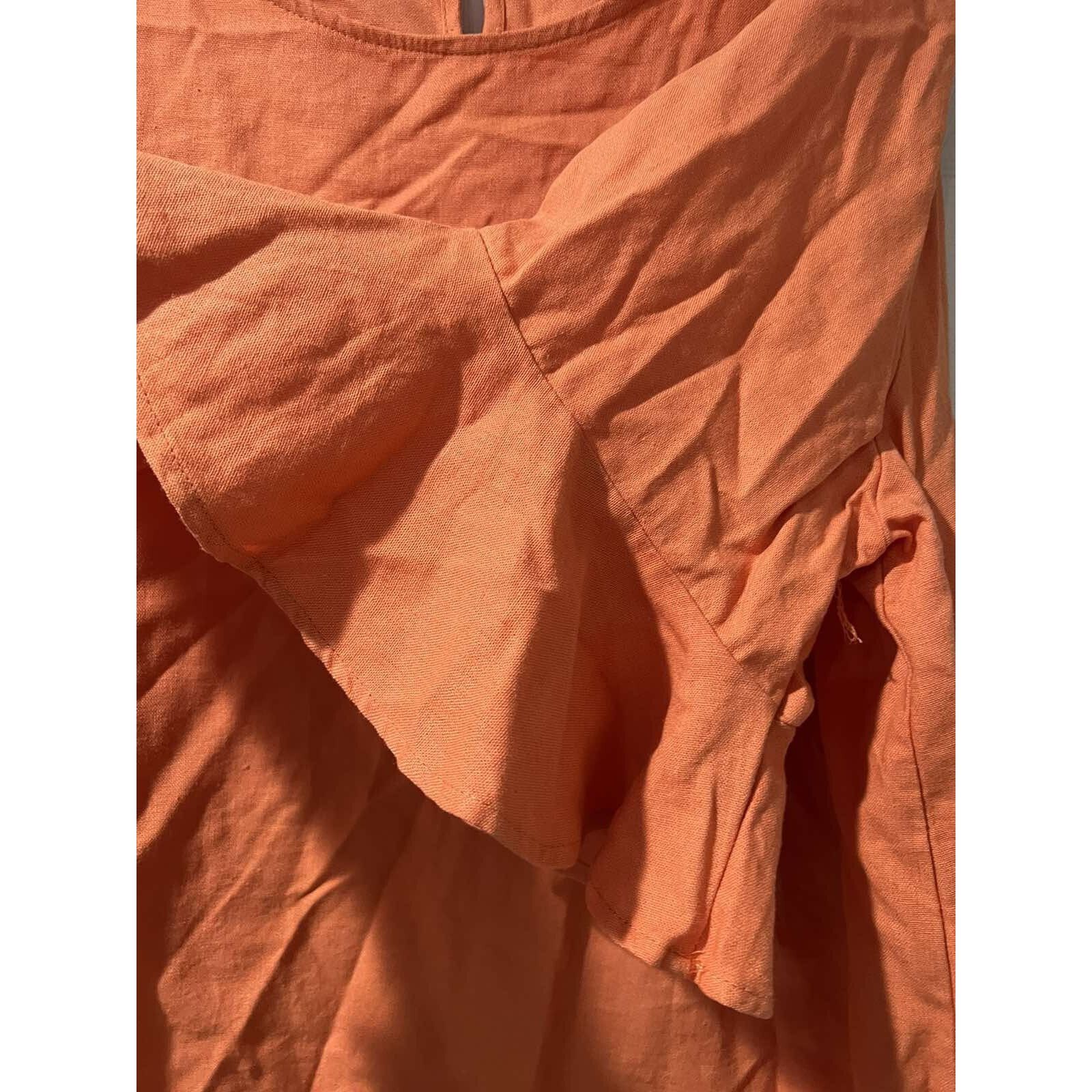 Cynthia Rowley Cynthia Rowley Linen 1X Blouse Top Fall Orange A003291 Size XL / US 12-14 / IT 48-50 - 6 Thumbnail