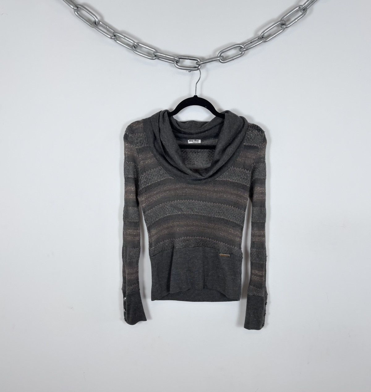 Miu Miu Miu Miu 2000s Women’s Y2K Wool Silk Mesh Turtleneck Sweater Size S / US 4 / IT 40 - 1 Thumbnail