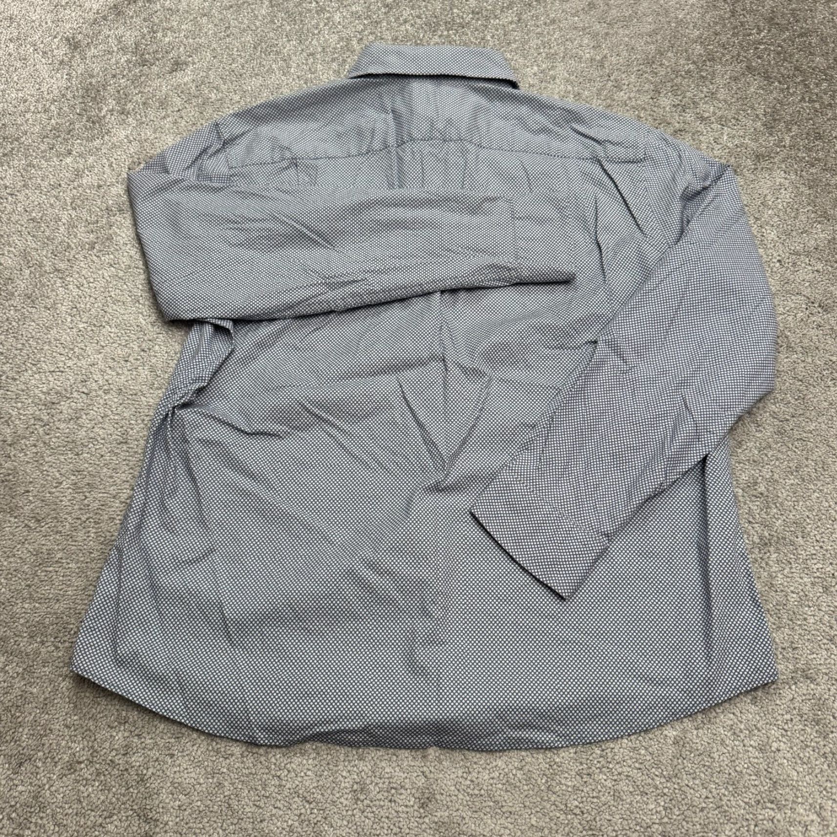 Ben Sherman Ben Sherman Dress Shirt Mens Large 16/16.5 Blue Micro Dot Cotton Blend Stretch Business Casual Mens Size 42R - 2 Thumbnail