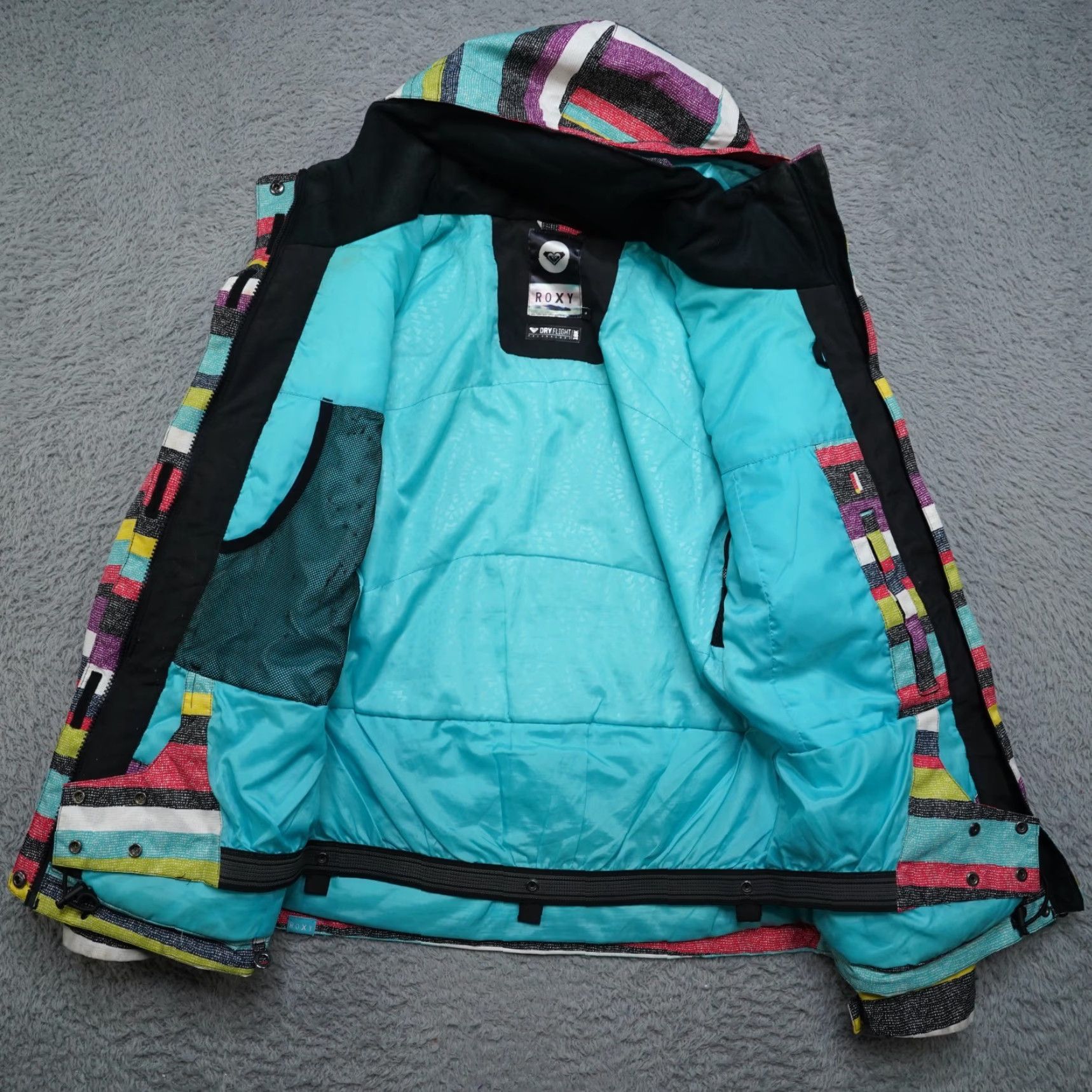 Vintage ROXY Rainbow Blue Snowboard Jacket Womens S Waterproof 10K Hooded Winter Casual Ski 90s Size S / US 4 / IT 40 - 4 Thumbnail