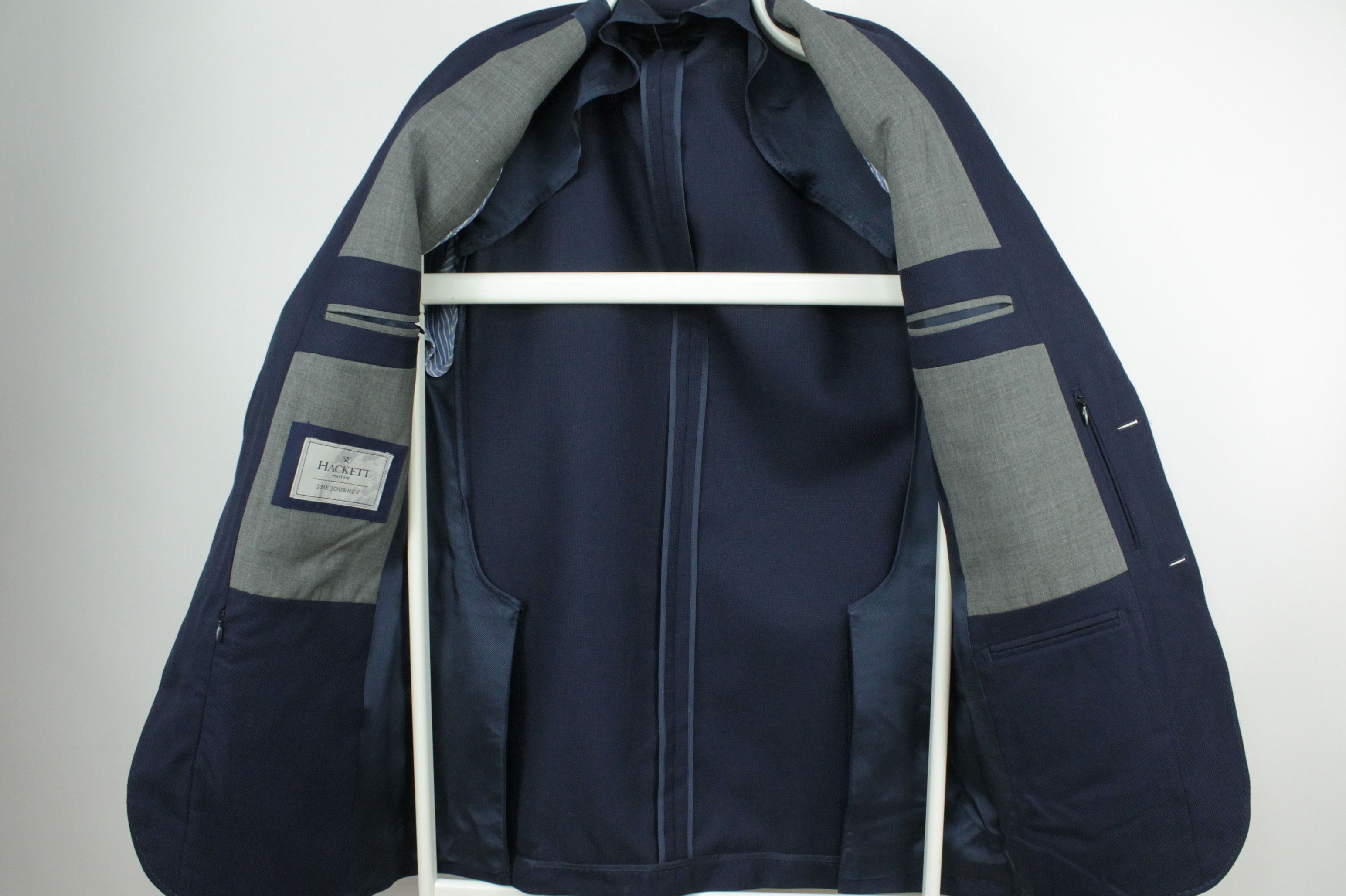 Hackett Hackett Mayfair Journey Hopsack Slim Fit Wool Blazer Jacket Size US M / EU 48-50 / 2 - 7 Thumbnail