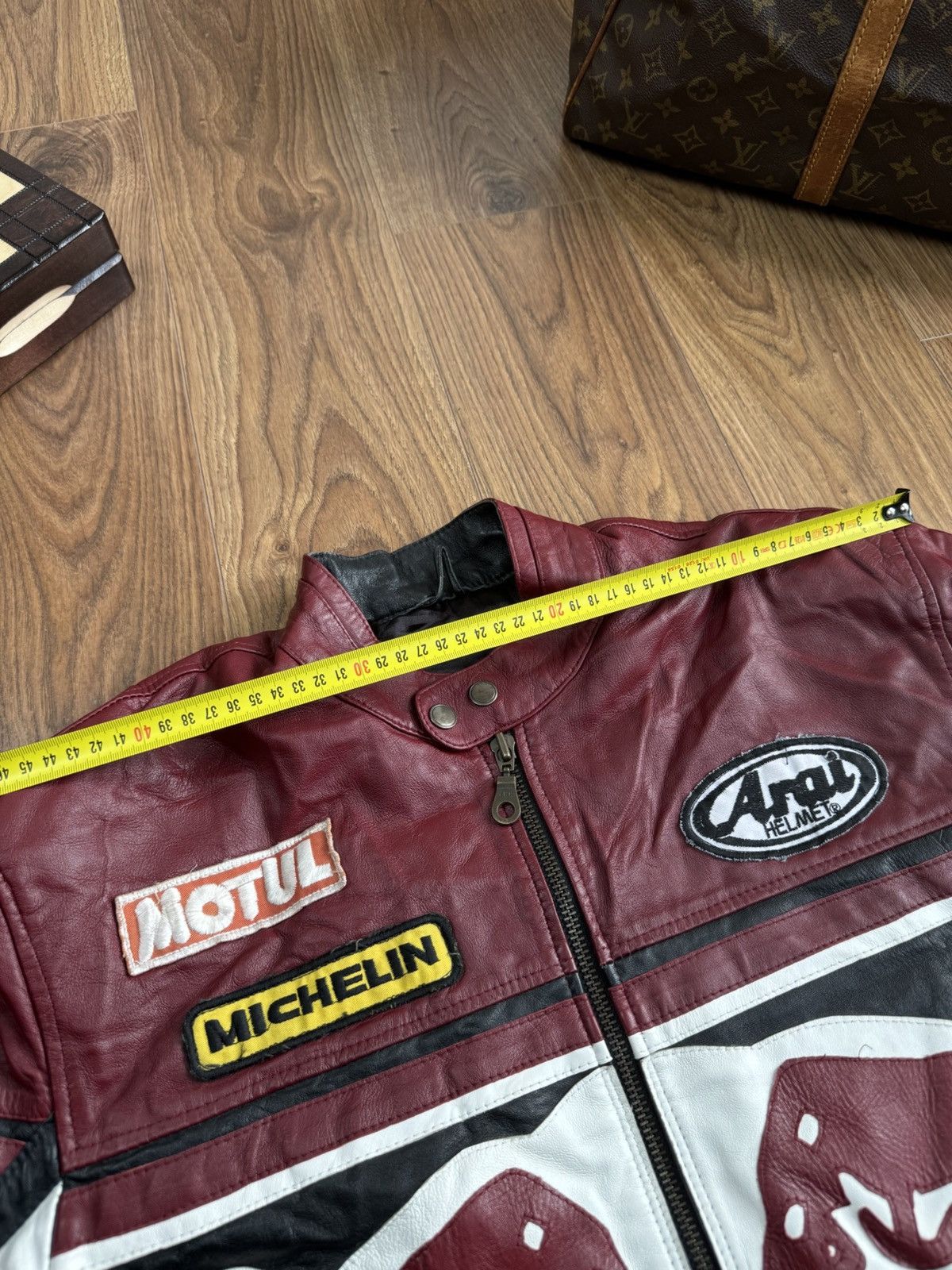 Red Bull Vintage leather jacket Red Bell original retro casual item Size US L / EU 52-54 / 3 - 8 Thumbnail