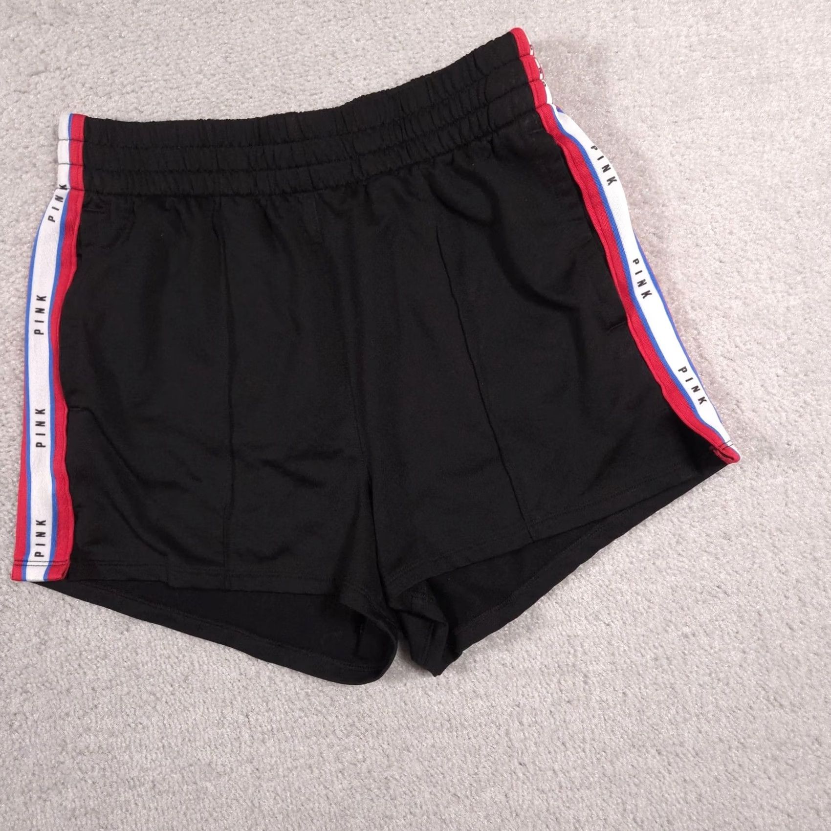 Pinko PINK Victoria's Secret Shorts Womens M Black Logo Side Stripe Athletic Gym Size 32" / US 10 / IT 46 - 2 Thumbnail