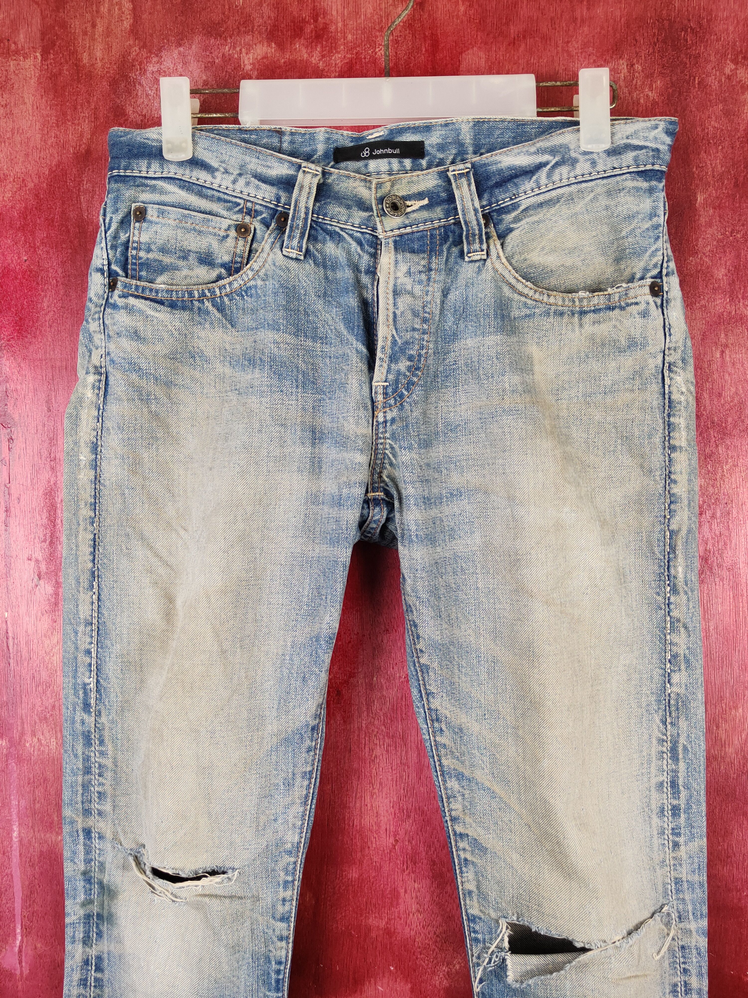 Johnbull John Bull Blue Faded Distressed Ripped Jeans #S1698DL Size US 30 / EU 46 - 2 Thumbnail