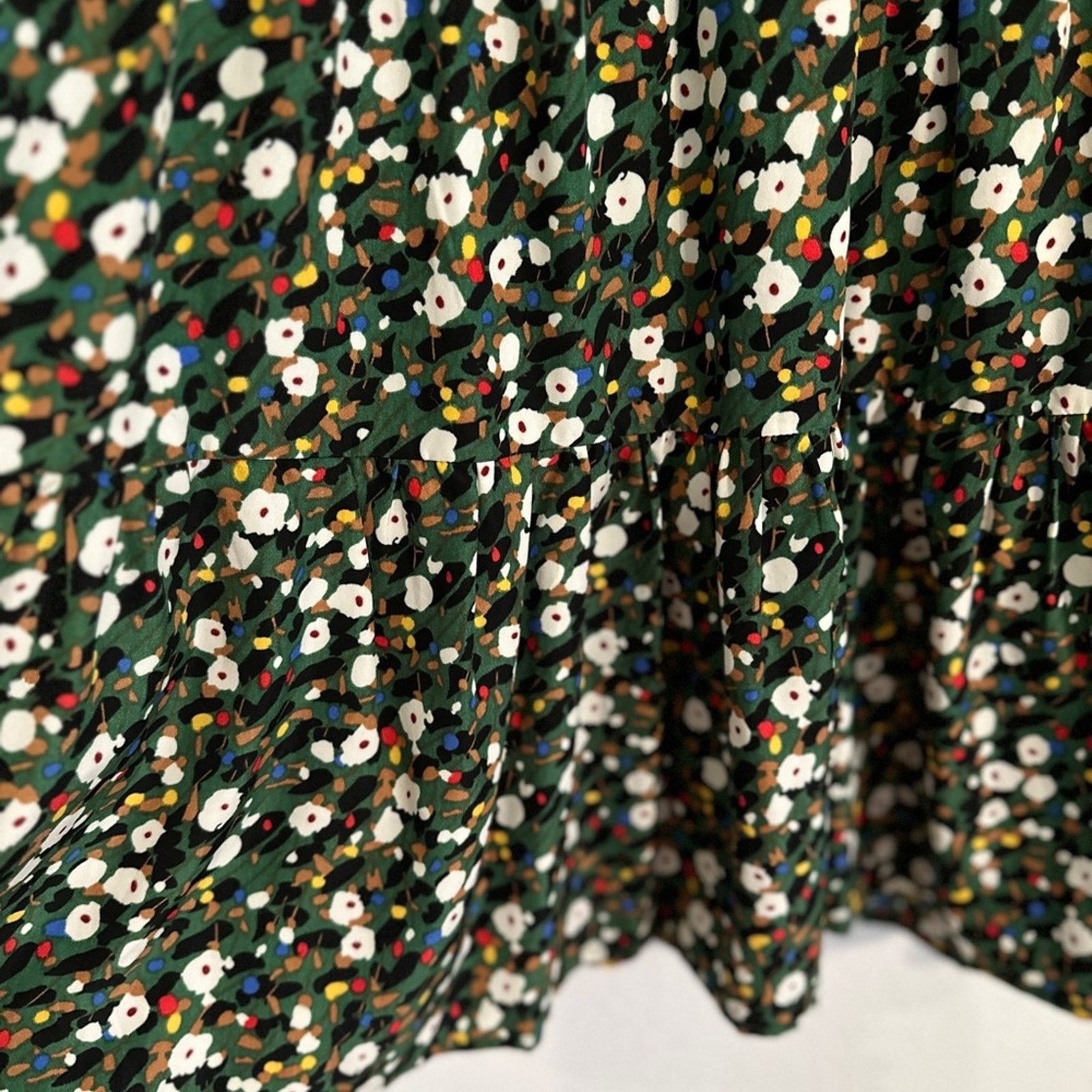 Enro Entro Dark Green Multi Long Sleeve mini dress Size M / US 6-8 / IT 42-44 - 5 Thumbnail