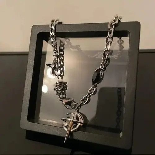 Jewelry Crystal Star Light Moon Pendant Chain Necklace Size ONE SIZE - 3 Thumbnail