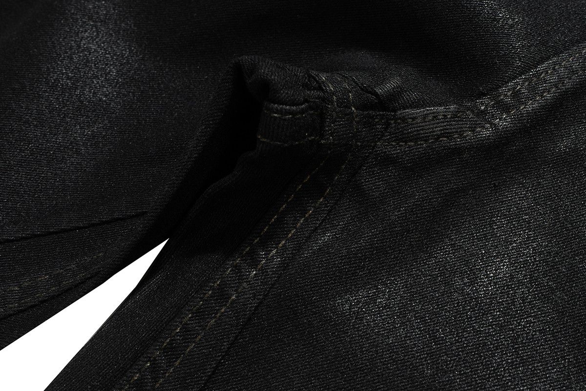 Jean × Vintage RO Ribbons Matte Coated Stretch Black Flared Jeans Size US 29 - 6 Thumbnail