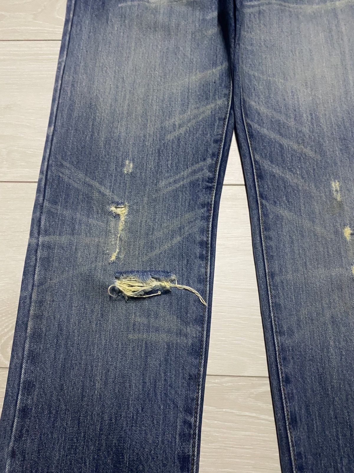 Japanese Brand Vintage Japanese Brand Whisker Distressed Skinny Jeans Size US 32 / EU 48 - 7 Thumbnail