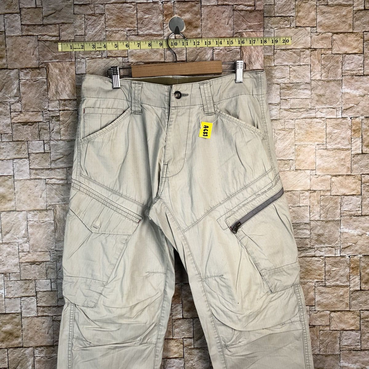Japanese Brand Genba White utility tactical Cargo Multipocket Pants #A638 Size US 30 / EU 46 - 2 Thumbnail