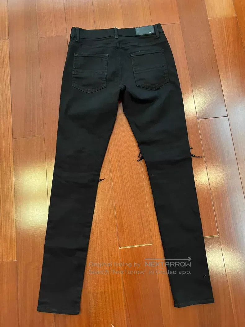 Amiri Amiri Classic red cashew flower patchwork black denim jean Size US 33 - 2 Thumbnail