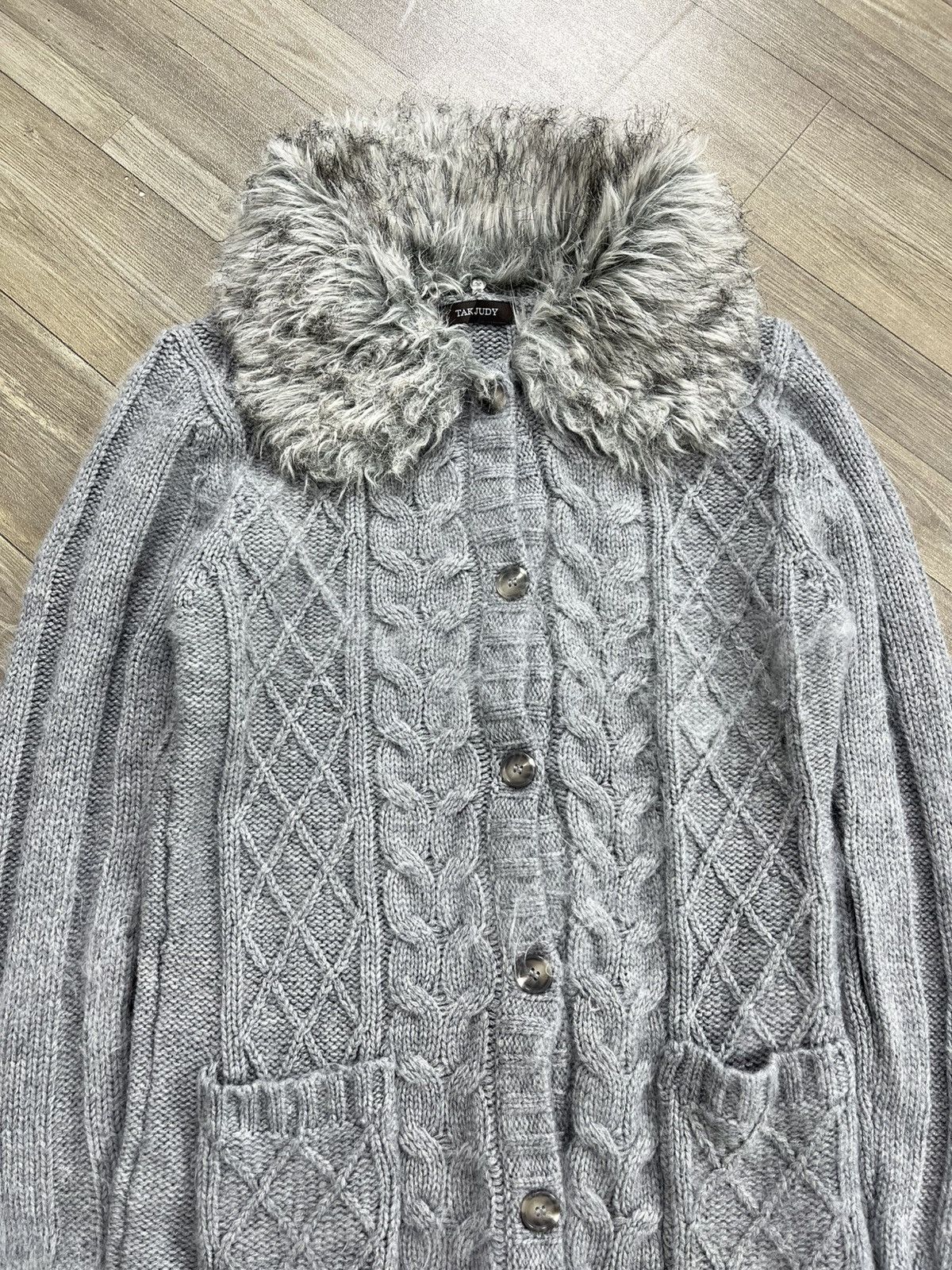 20471120 Vintage Takjudy Faux Fur Lgb Style Knitwear Cardigans Winter Size US M / EU 48-50 / 2 - 2 Thumbnail