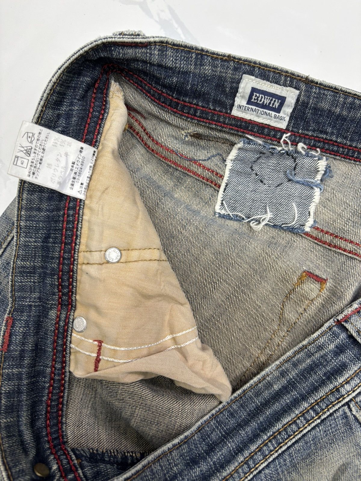 Kapital EDWIN PATCHWORK DISTRESSED DENIM JEANS LOOSE FIT Size US 36 / EU 52 - 13 Thumbnail
