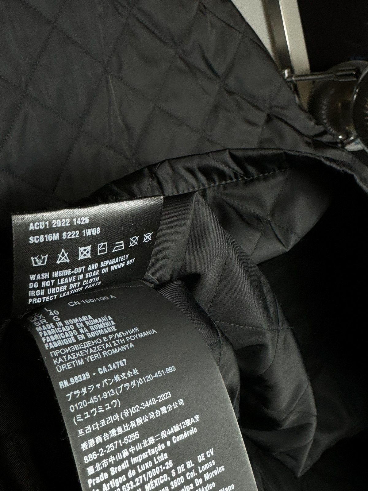 Prada Prada Re-Nylon Black Quilted Snap Jacket - Large Size US L / EU 52-54 / 3 - 8 Thumbnail