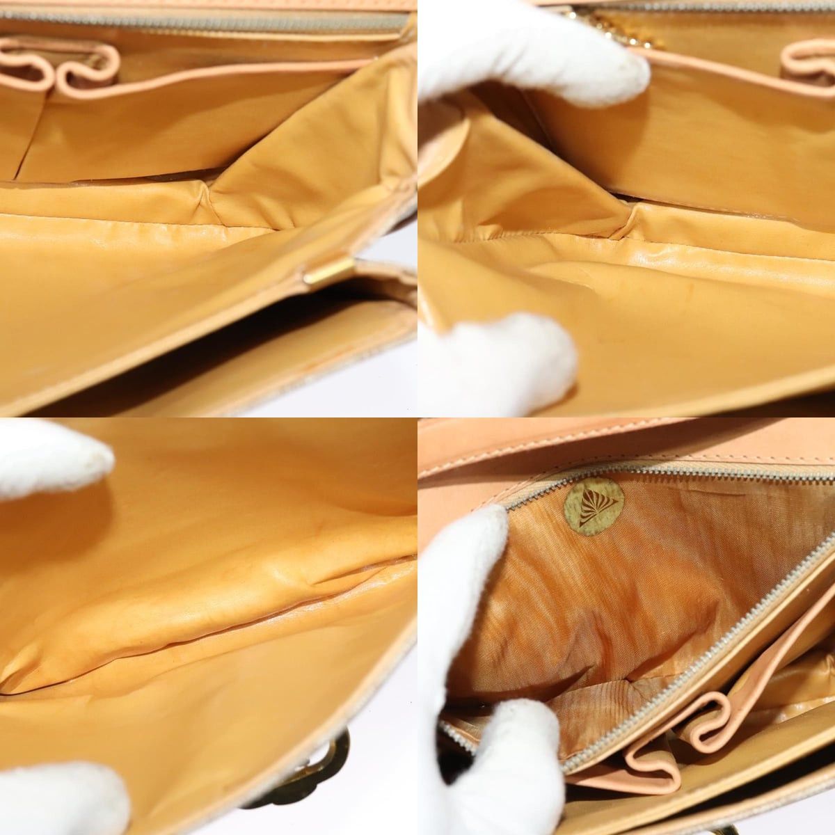 Celine CELINE Macadam Canvas Shoulder Bag Pvc Beige Gold Size ONE SIZE - 12 Thumbnail