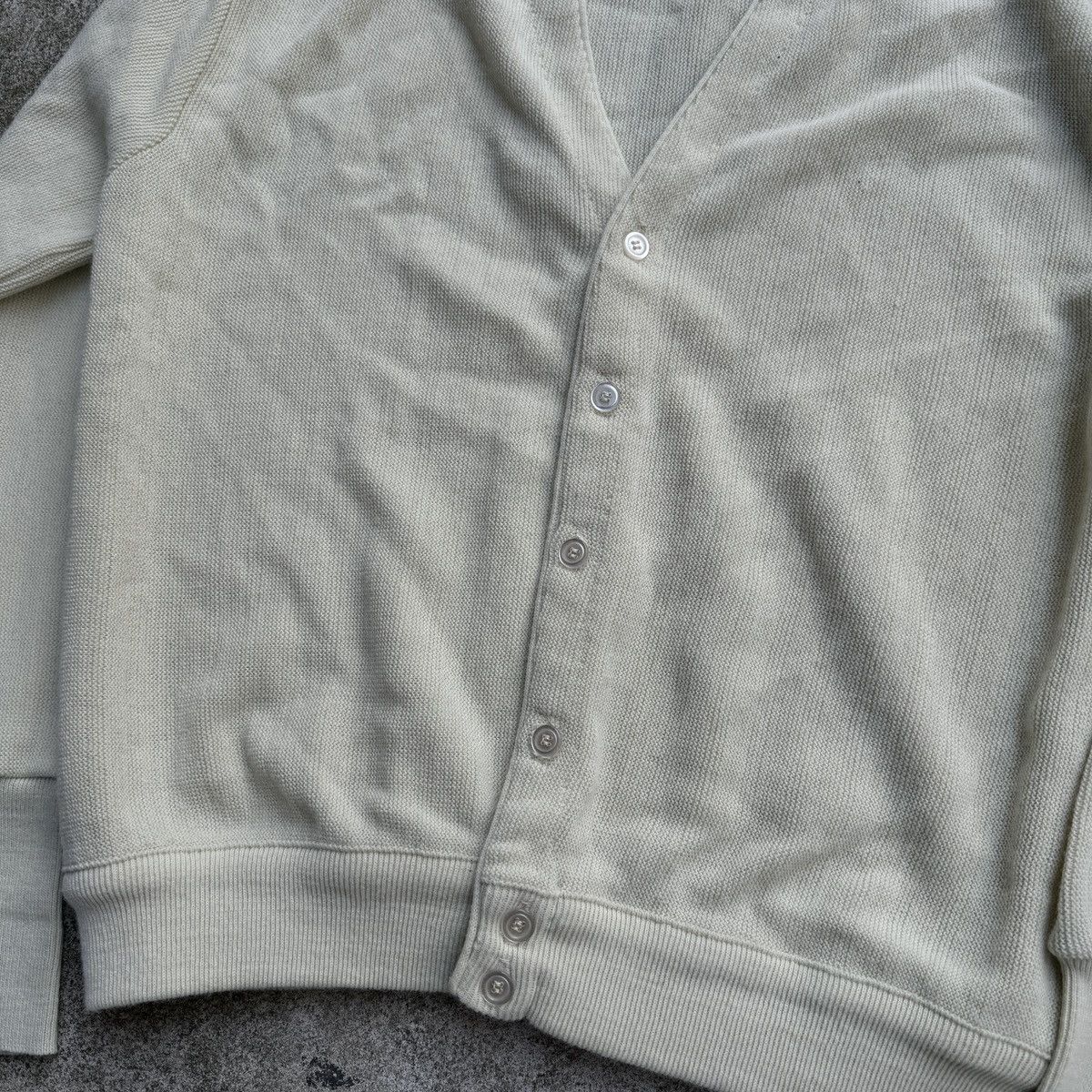 Vintage 1980s London Fog Made in USA Cream Acrylic Cardigan Sweater Size US XL / EU 56 / 4 - 4 Thumbnail