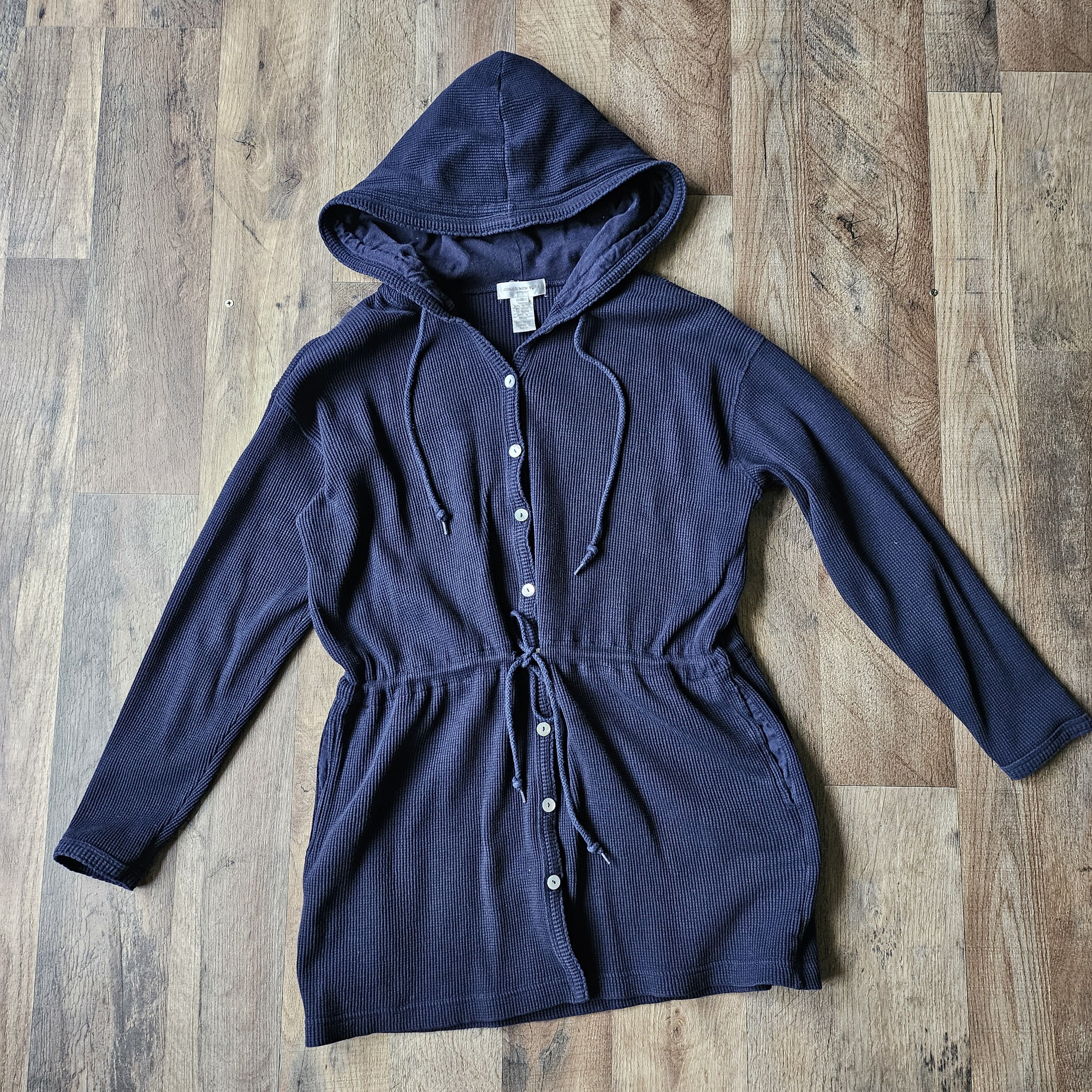 Jones New York × Vintage Jones New York Women's Hooded Thermal Jacket Cotton, Macau Size S / US 4 / IT 40 - 1 Thumbnail