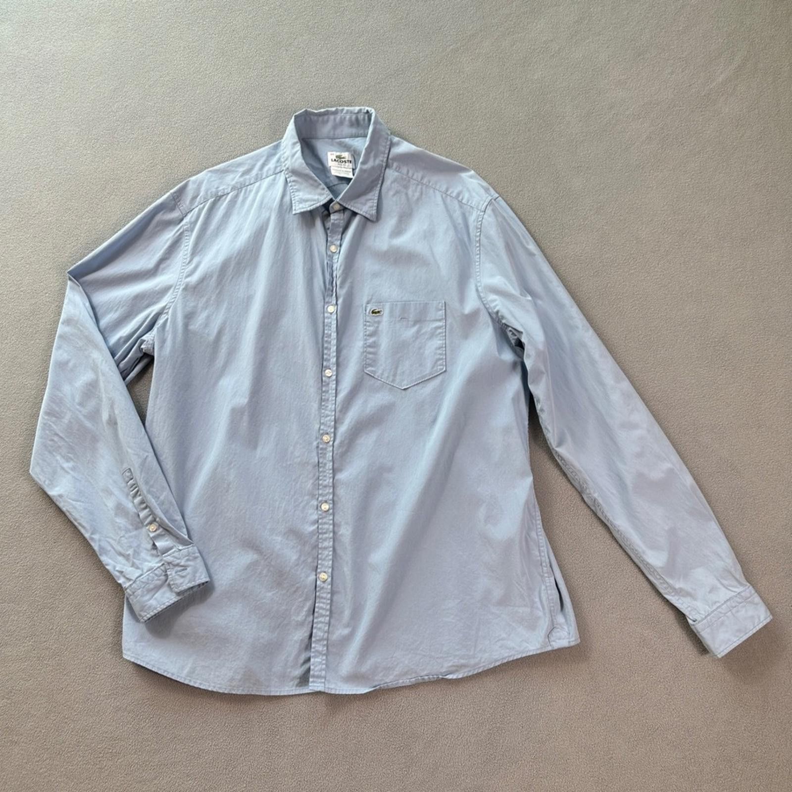 Lacoste Lacoste Button Down Shirt Mens 44 Slim Fit Light Blue Size US L / EU 52-54 / 3 - 1 Thumbnail