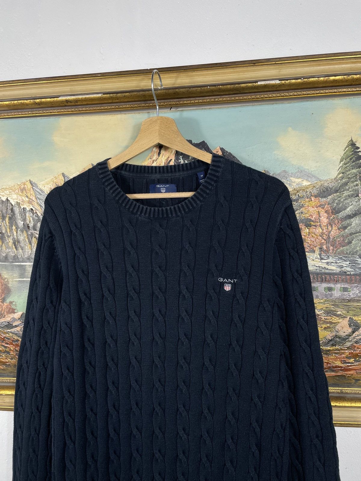 Gant Gant Navy Knitted Jumper Pull Premium Luxury Braid Knitwear Size US M / EU 48-50 / 2 - 4 Thumbnail