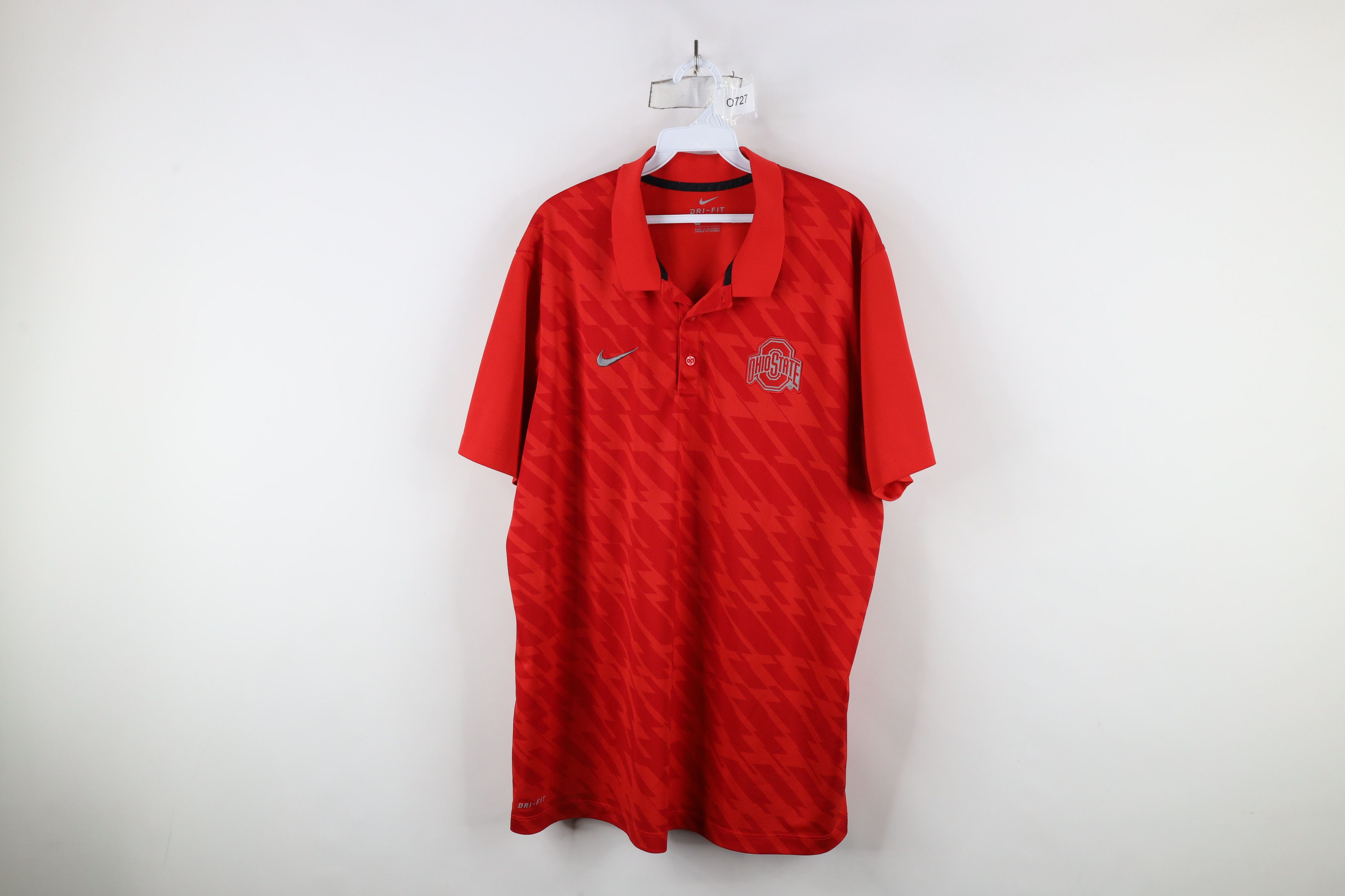 Nike × Vintage Nike Ohio State University Football Geometric Polo Shirt Red Size US XL / EU 56 / 4 - 1 Thumbnail