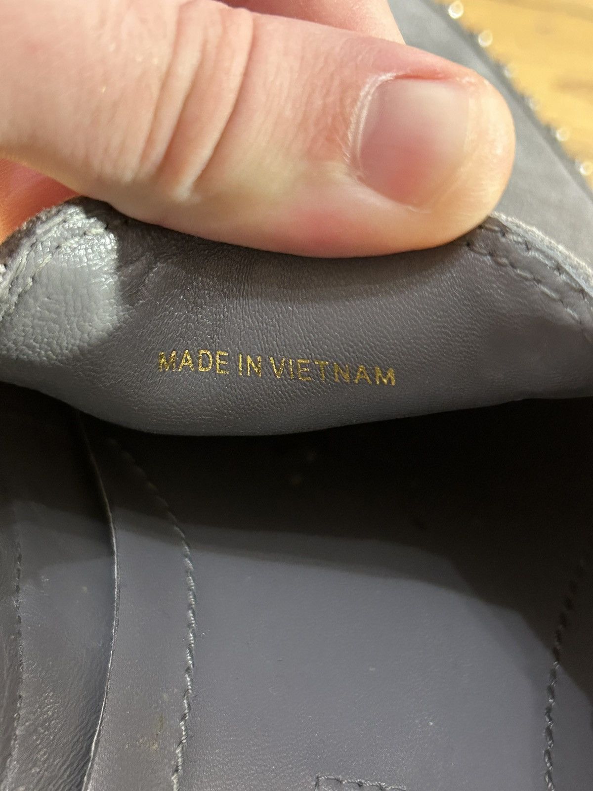 Prada Grey Nabuc loafers with diamonds detail’s