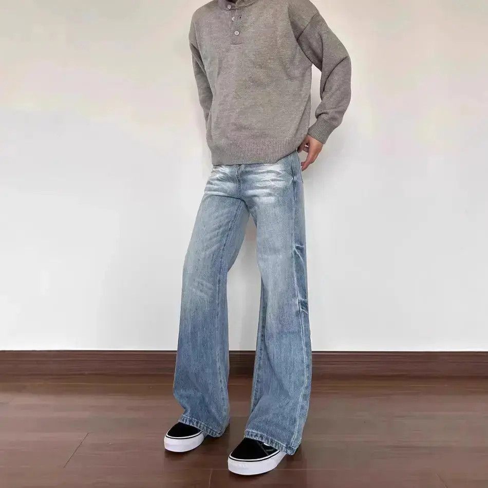 Japanese Brand Loose straight leg micro flared jeans Size US 32 / EU 48 - 2 Thumbnail