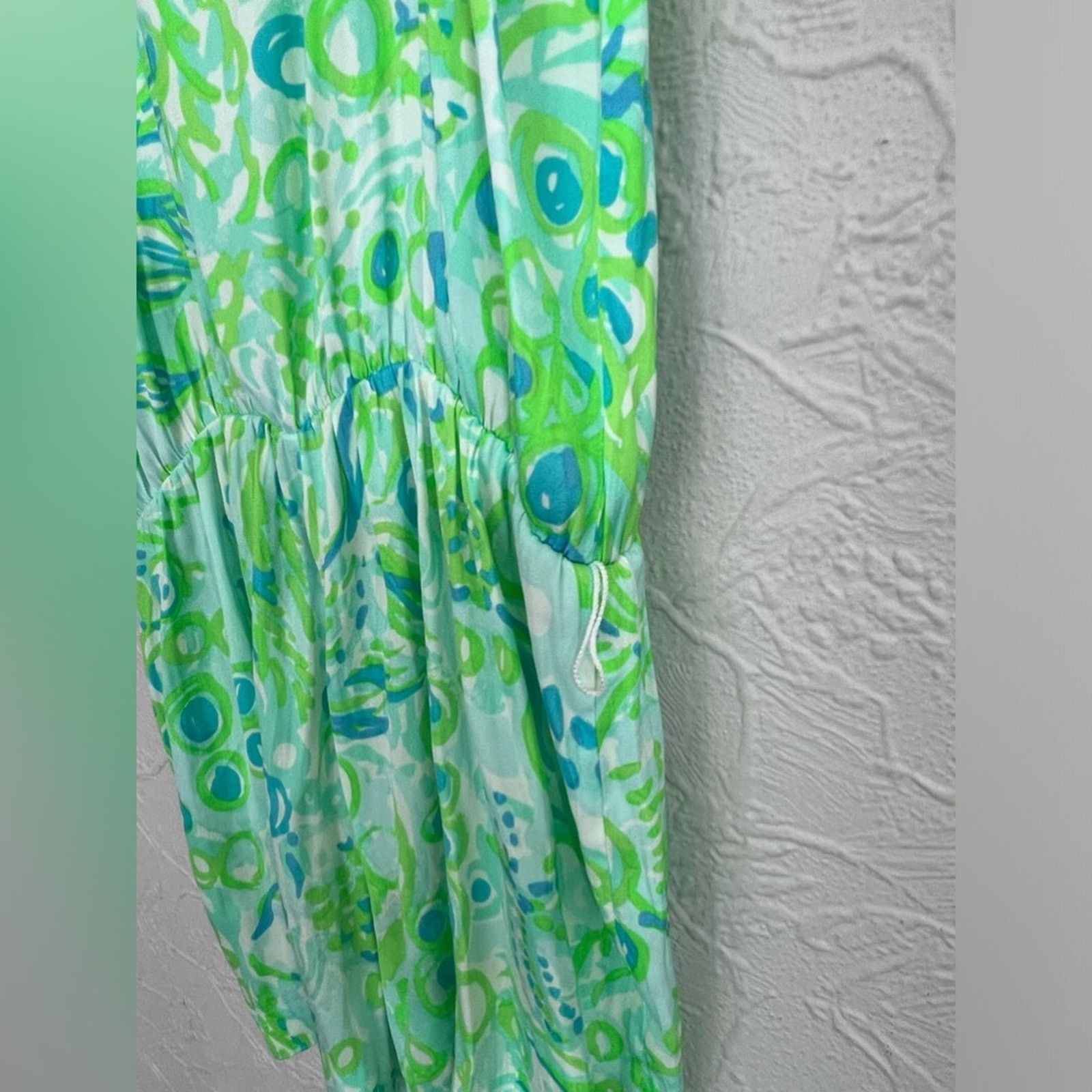 Lilly Pulitzer Lilly Pulitzer Women's Green/Blue Deanna Romper Adj Straps Size 25" / US 0 / IT 36 - 6 Thumbnail