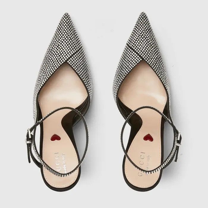 Gucci o1s1wg110325 High-Heeled Pumps in Black & Silver Size US 6.5 / IT 36.5 - 4 Thumbnail