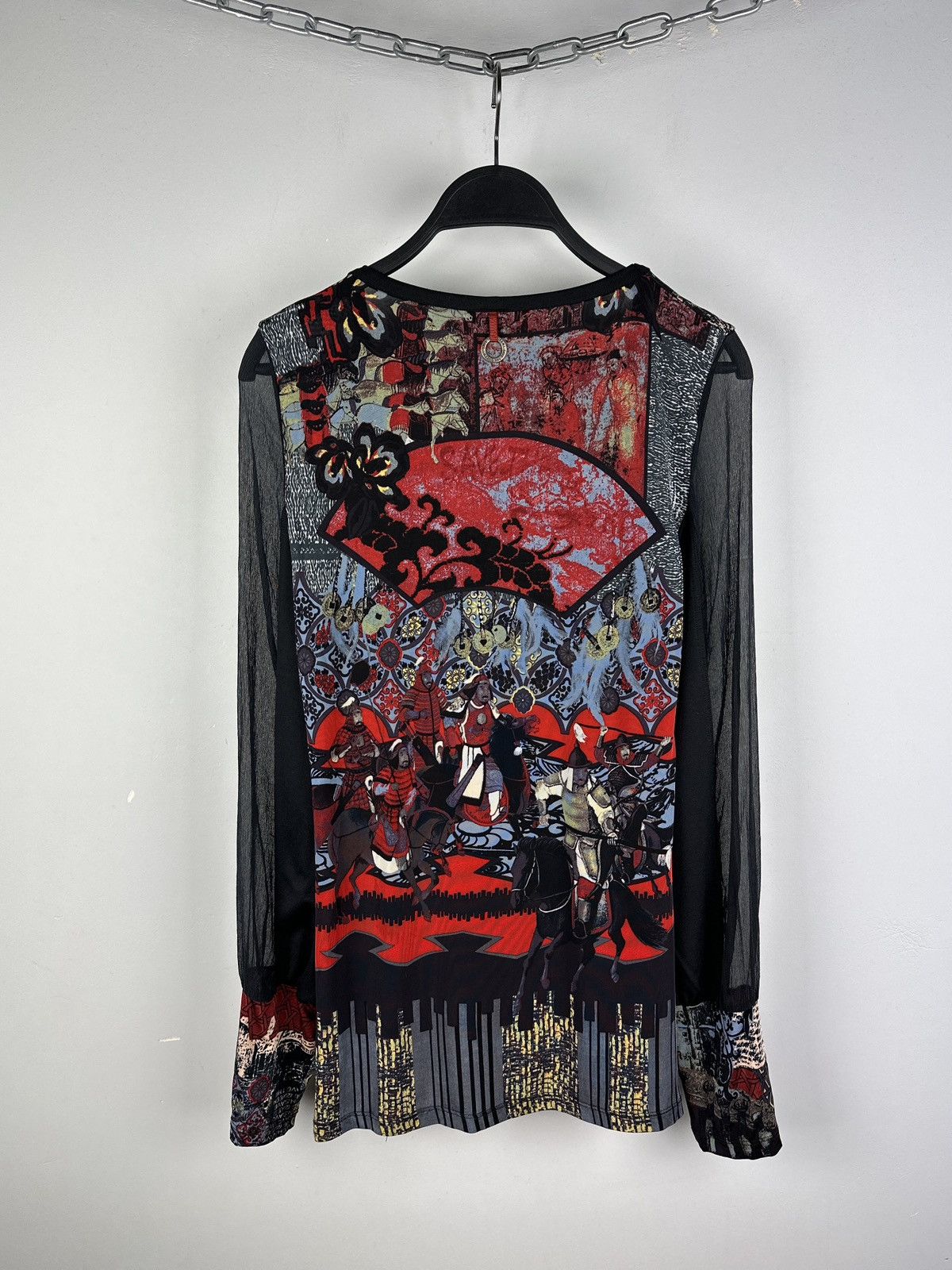 Designer × Japanese Brand Save The Queen Samurai Print Japanese Style Mesh Top Blouses Size XL / US 12-14 / IT 48-50 - 11 Thumbnail
