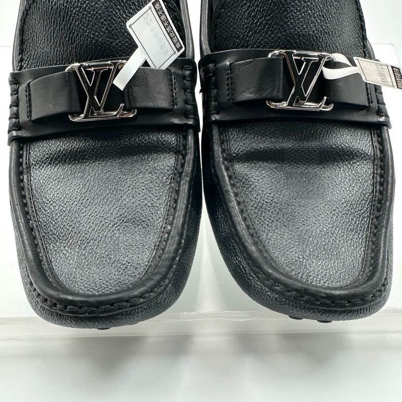 Louis Vuitton Black Leather Slip-On Casual Shoes -