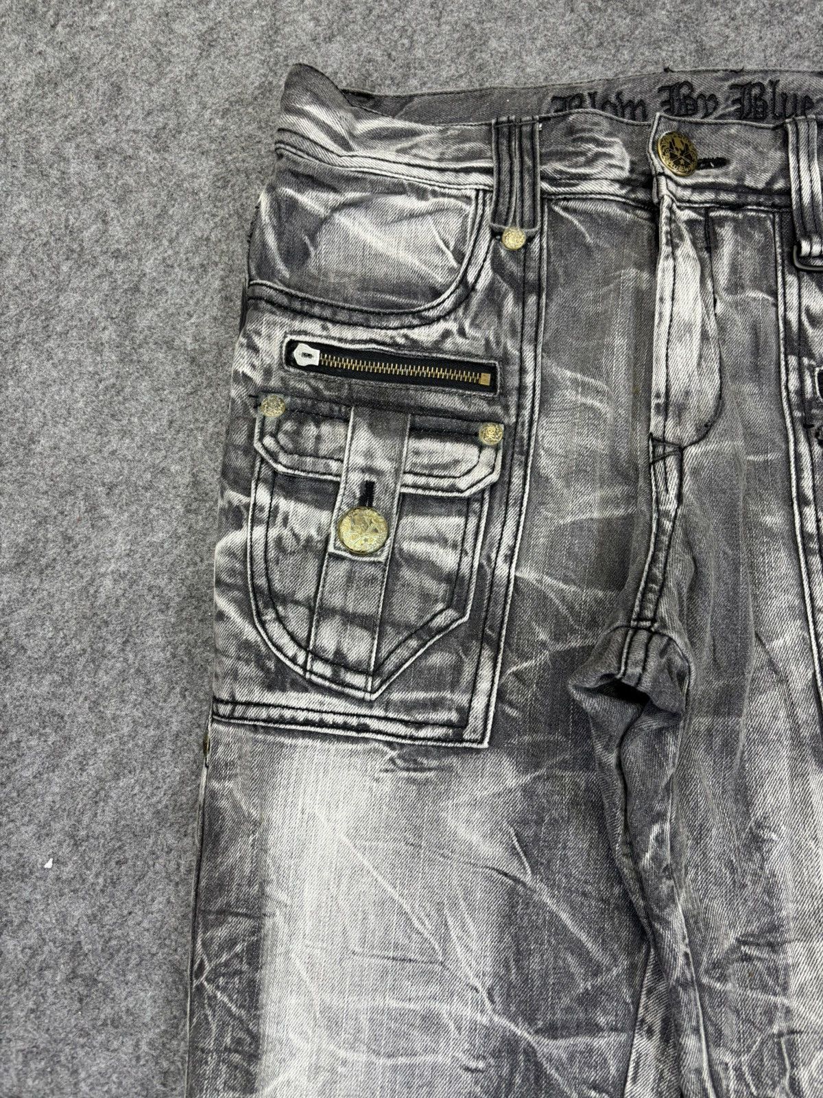 Japanese Brand 💥Super Flare💥Blow By Blue Insane Fades Flare Denim F923 Size US 33 - 4 Thumbnail