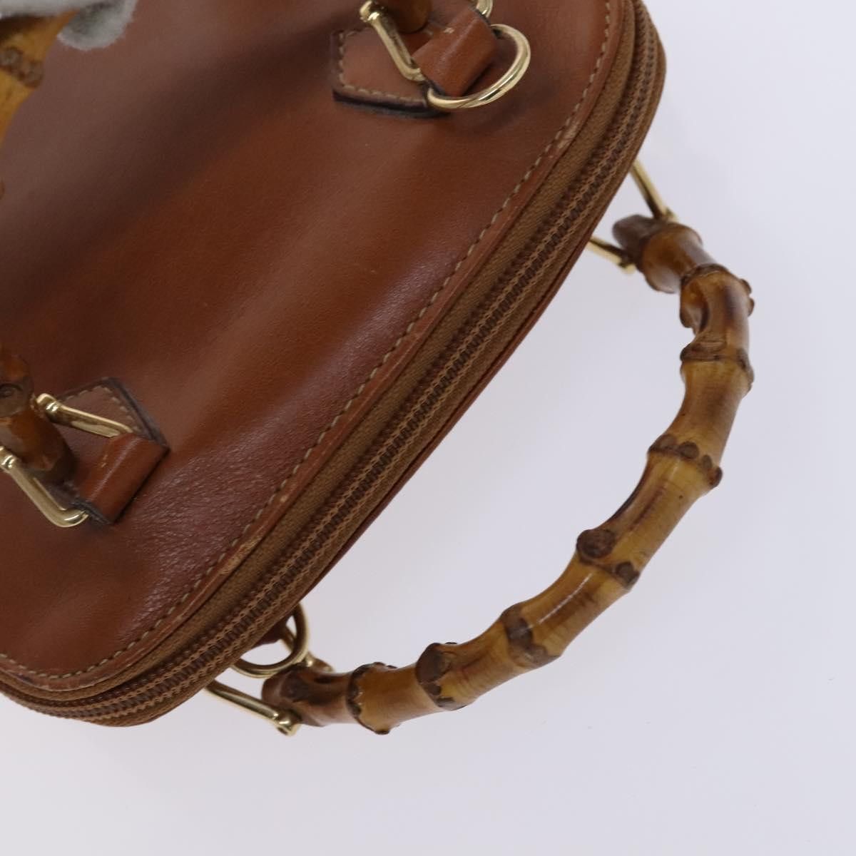 Gucci GUCCI Bamboo Hand Bag Leather Brown Gold 007 2032 007 2032 Size ONE SIZE - 6 Thumbnail