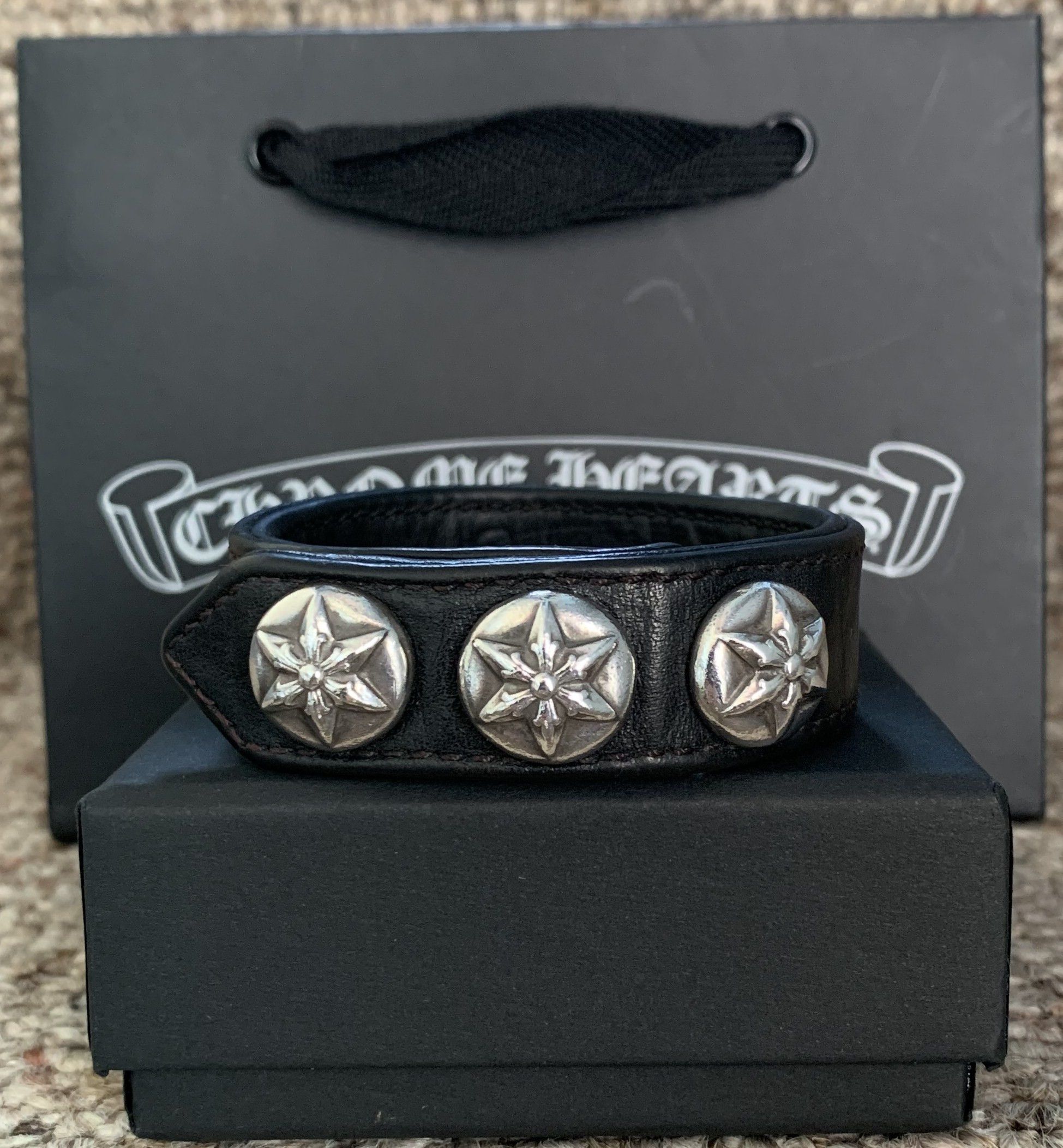 Chrome Hearts Chrome hearts leather snap bracelet | Grailed