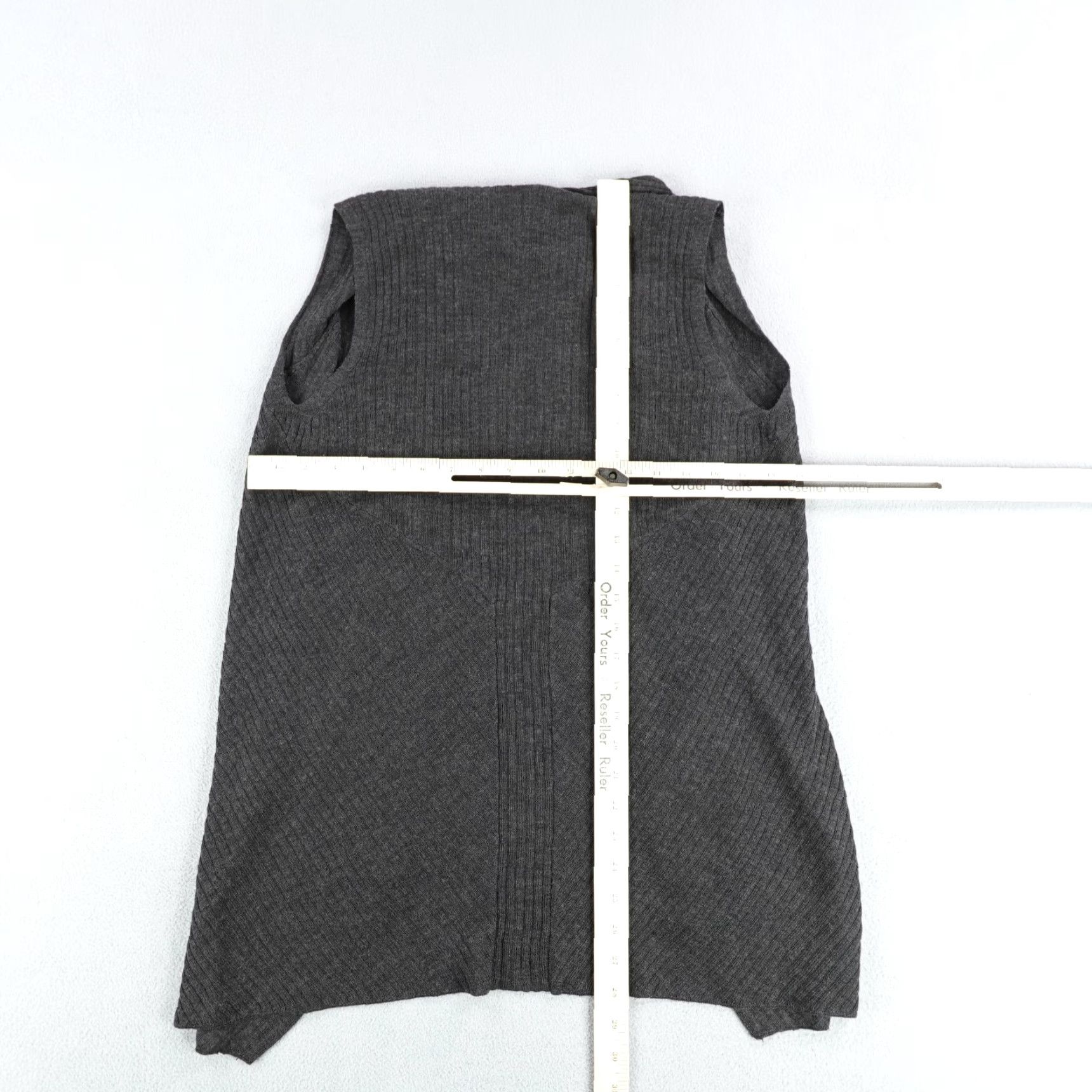 Eileen Fisher VINTAGE Eileen Fisher Sweater Vest Cardigan Women Regular Medium Gray Merino Wool Open Knit Mock Neck 90s Theme Mens Womens? Size M / US 6-8 / IT 42-44 - 4 Thumbnail