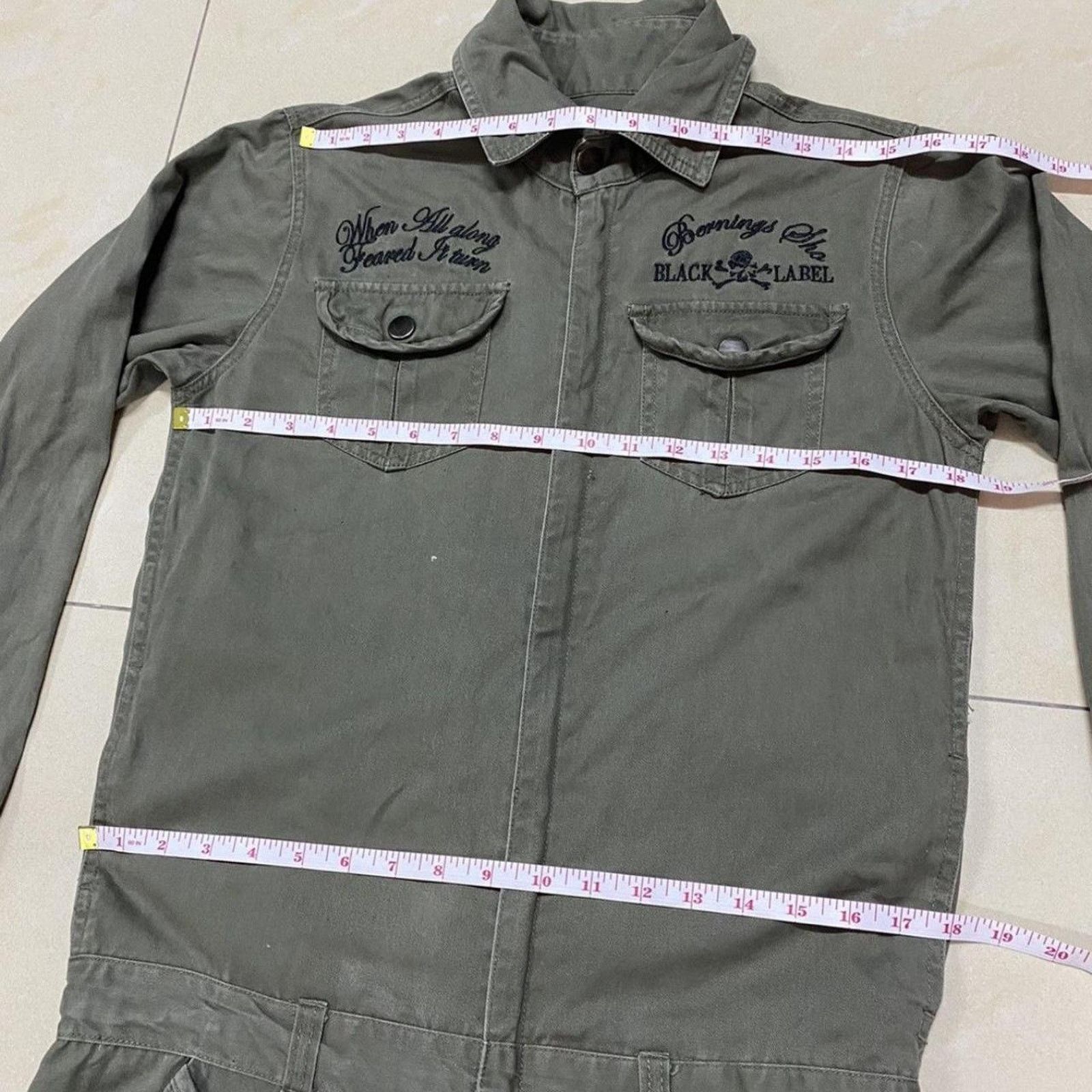 Japanese Brand Skull embroidered japanese brand overall Size US 30 / EU 46 - 4 Thumbnail