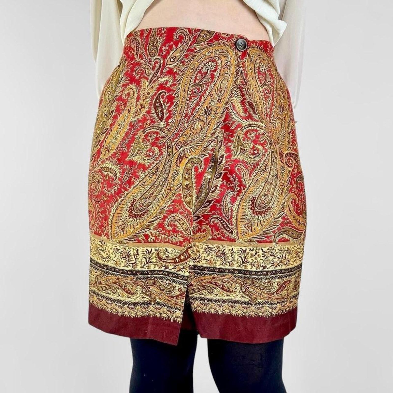 Other 90s vintage paisley whimsygoth mini skirt Size 27" / US 4 / IT 40 - 3 Thumbnail