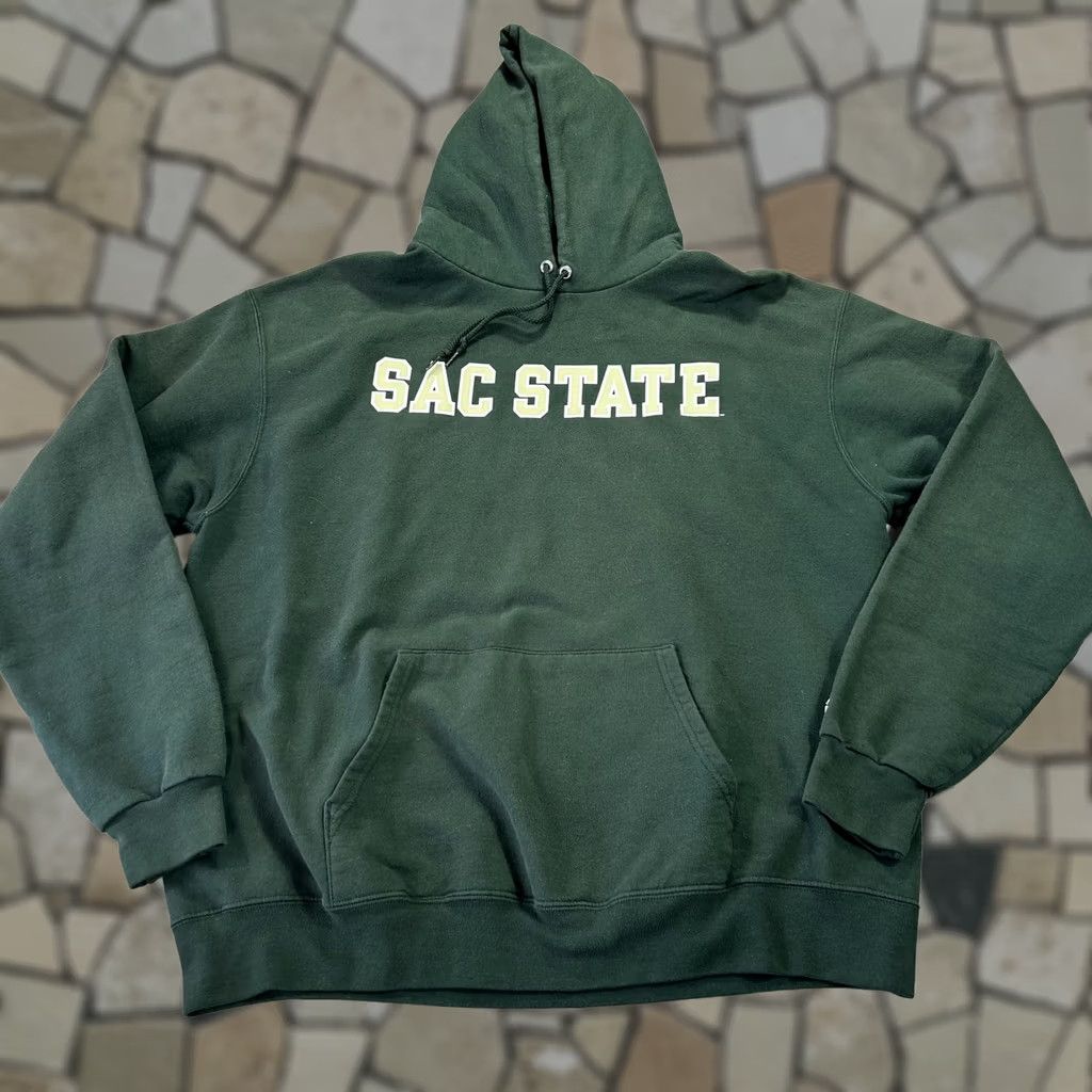 Champion Champion Sac State Hornets Hoodie Sweatshirt Mens XL Green Fleece Graphic Print Hooded Pockets Crew Neck Size US XL / EU 56 / 4 - 1 Thumbnail