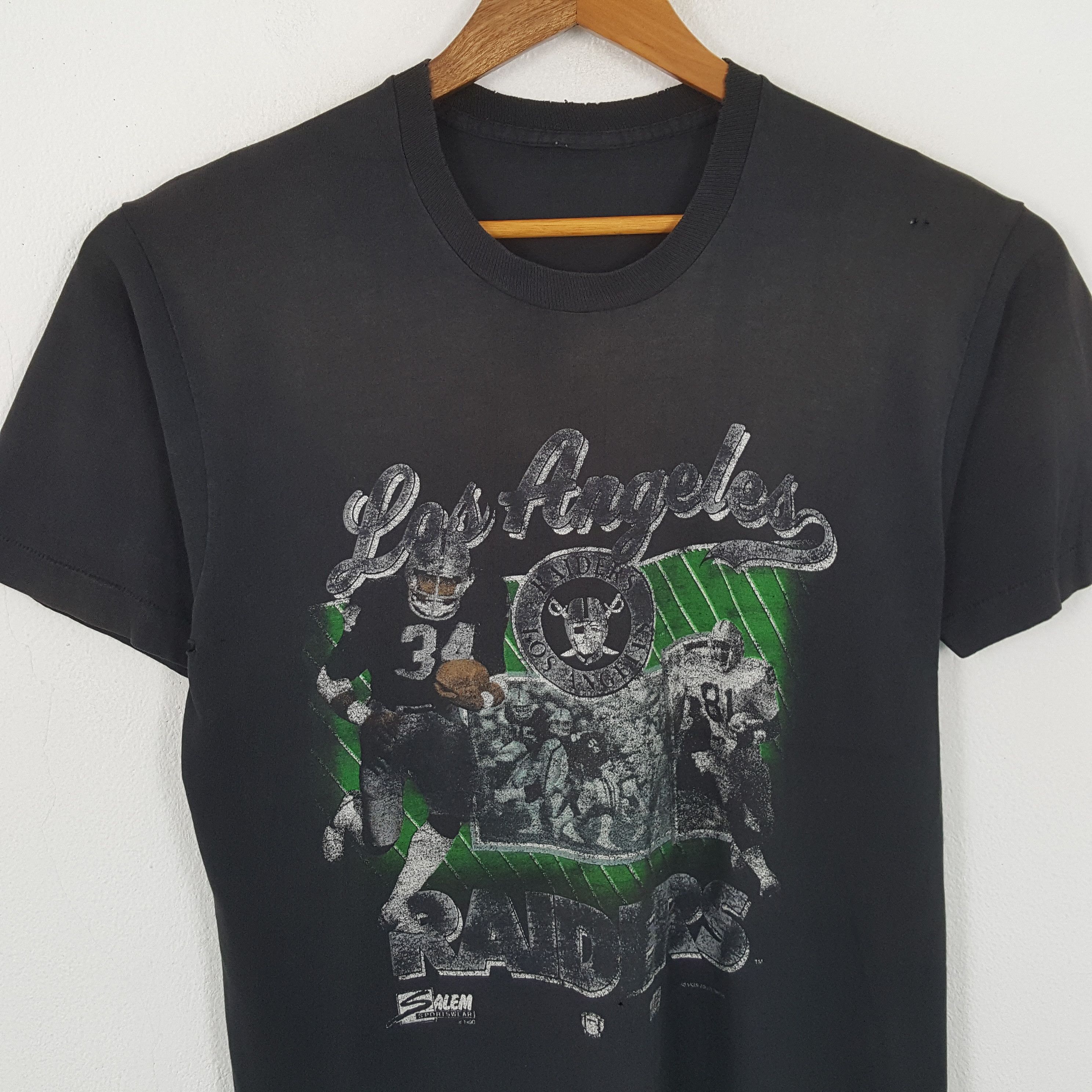 NFL × Vintage Vintage 90's RAIDERS LOS ANGELES Distressed T-Shirts Size US M / EU 48-50 / 2 - 2 Thumbnail