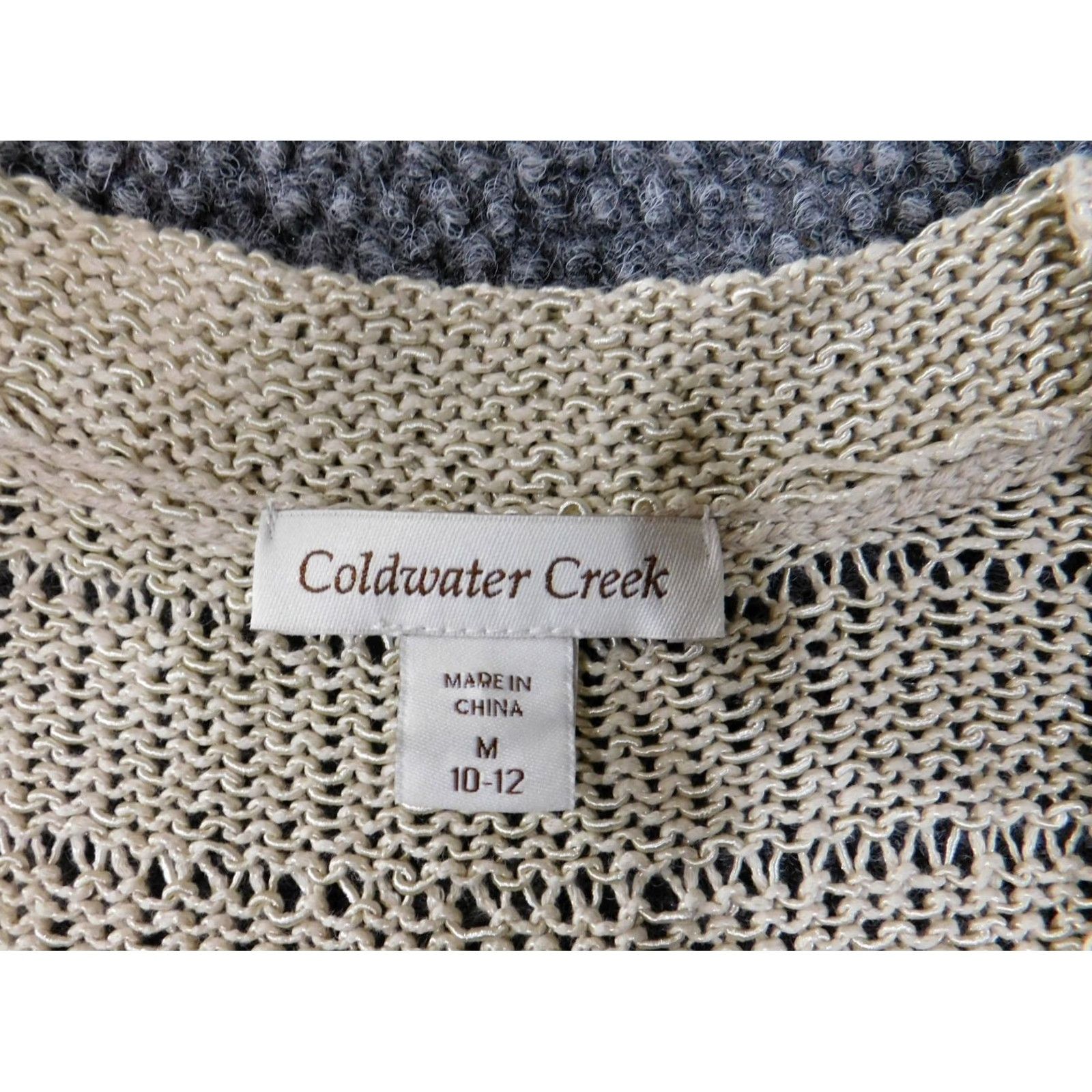 Coldwater Creek Coldwater Creek Cardigan Sweater M Women Beige V-Neck Sleeveless Lace Knit Chunky- Knit Regular Slim Classic All Seasons Biological: No Size M / US 6-8 / IT 42-44 - 5 Thumbnail