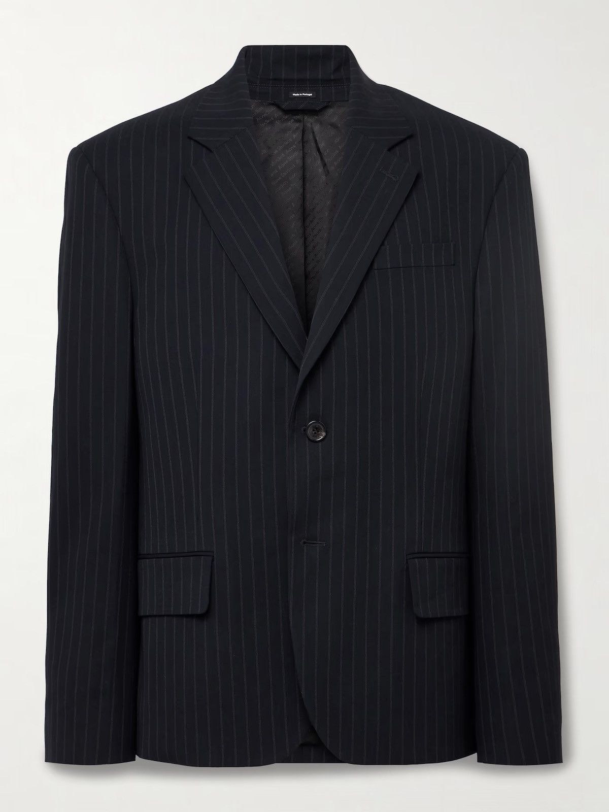 Acne Studios Acne Studios Navy Grey Pinstripe Twill Blazer Size 44R - 1 Thumbnail