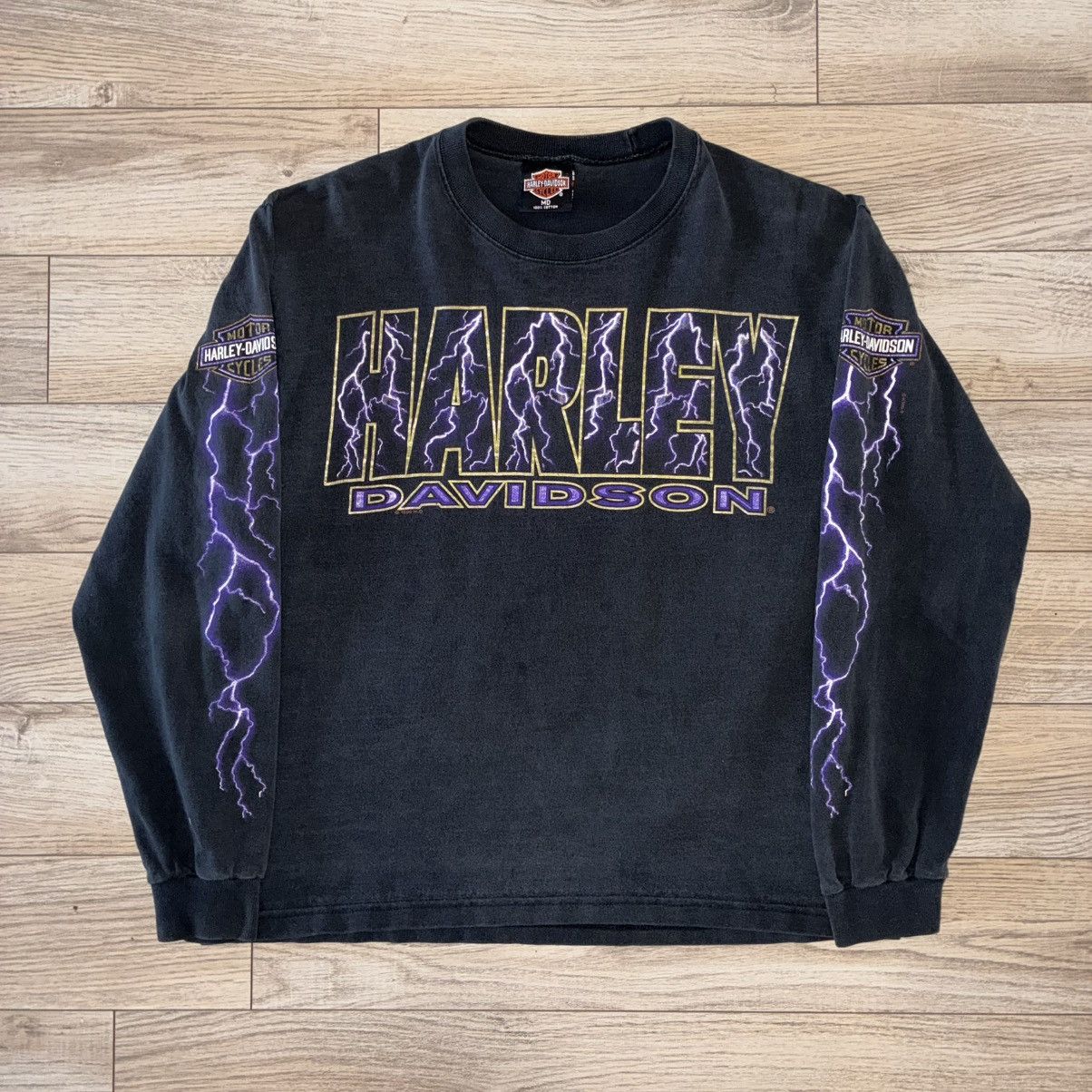 Harley Davidson 90s Harley Davidson lightning long sleeve tee Size US M / EU 48-50 / 2 - 1 Thumbnail