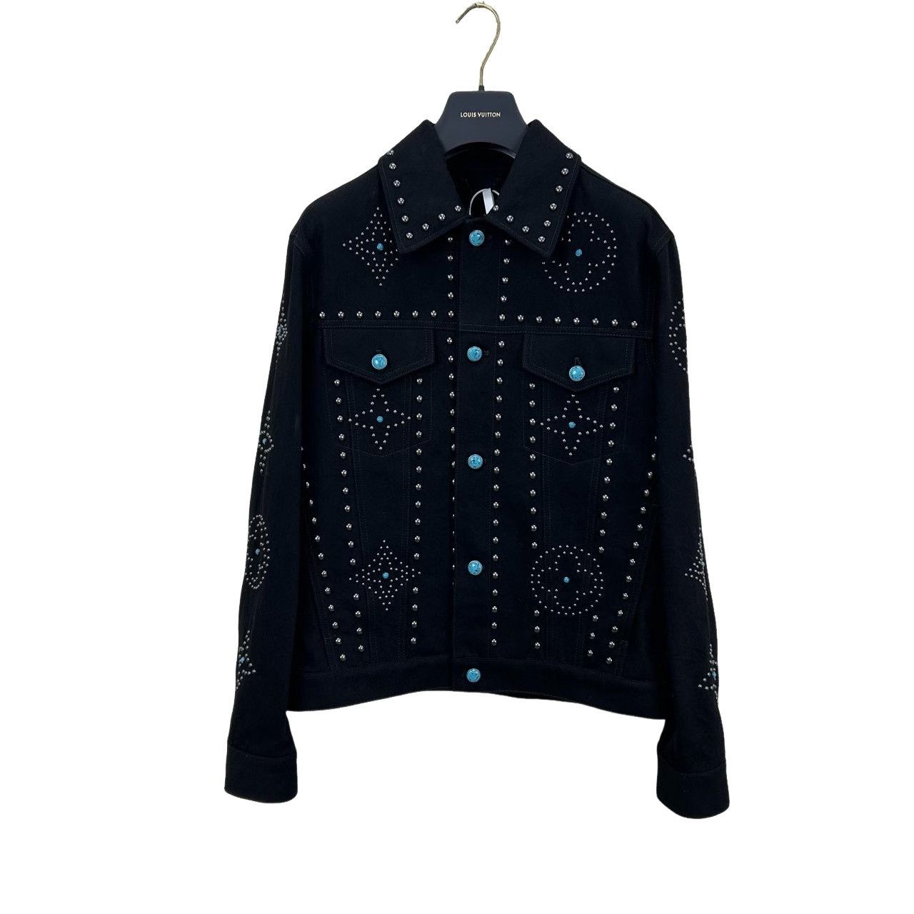 Louis Vuitton Louis Vuitton Turquoise Studded Denim Jacket Size S Size US S / EU 44-46 / 1 - 1 Thumbnail