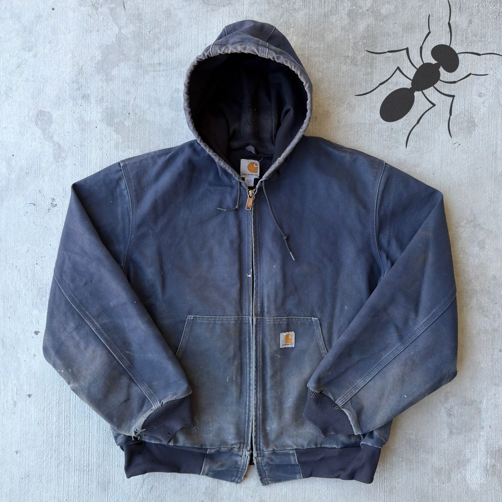 Carhartt × Vintage Vintage Navy 90s Carhartt J120 Boxy Hooded