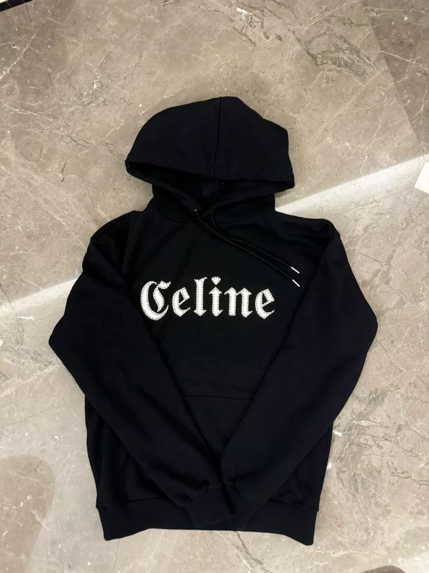 Celine Studded Black Hoodie Sweatshirt