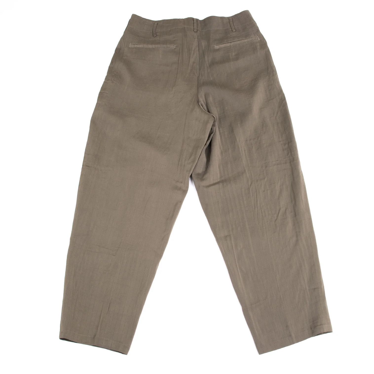 Yohji Yamamoto Yohji Yamamoto Rayon Cupro Stripe Pants Beige M Size US 34 / EU 50 - 10 Thumbnail