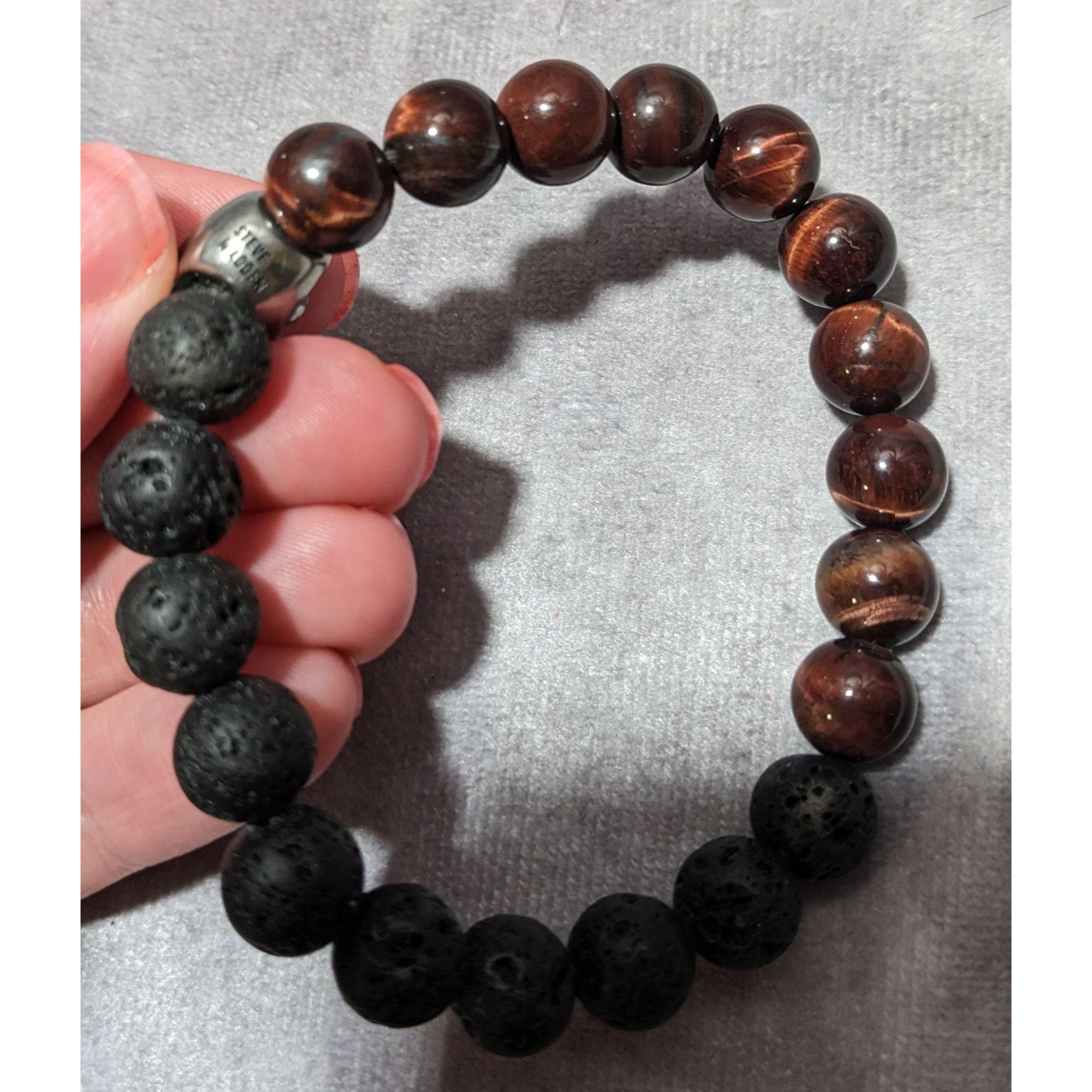 Steve Madden Steve Madden Skull Tiger Eye Lava Bead Bracelet Size ONE SIZE - 7 Thumbnail