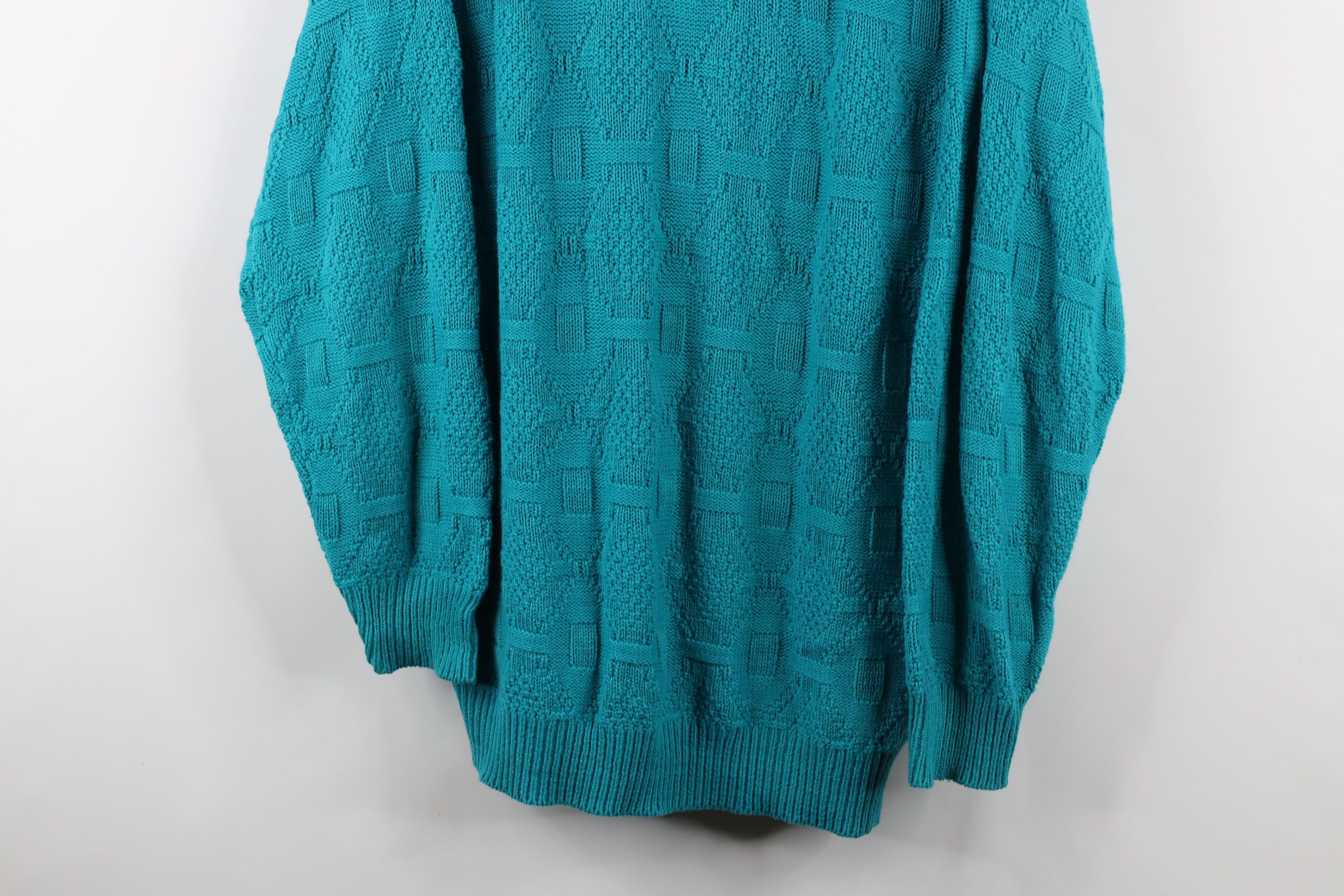 Vintage Vintage 90s Streetwear Geometric Knit Crewneck Sweater USA Size US L / EU 52-54 / 3 - 3 Thumbnail