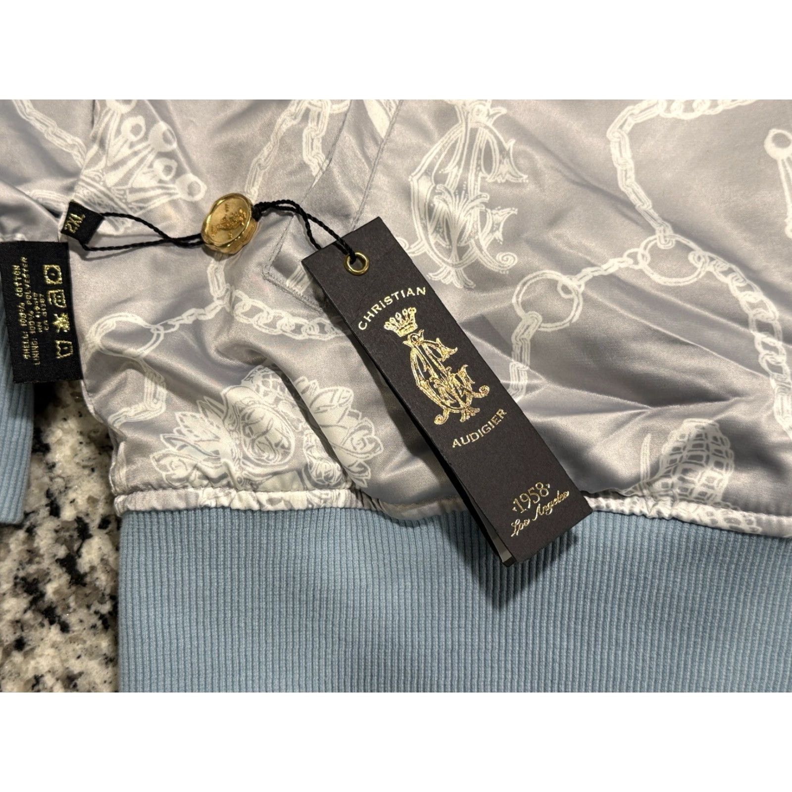 Vintage NWT Christian Audigier Holster Reversible Hoodie 2XL Blue Men Crown Gun Grenade Full Zip Reversible Size US XXL / EU 58 / 5 - 6 Thumbnail
