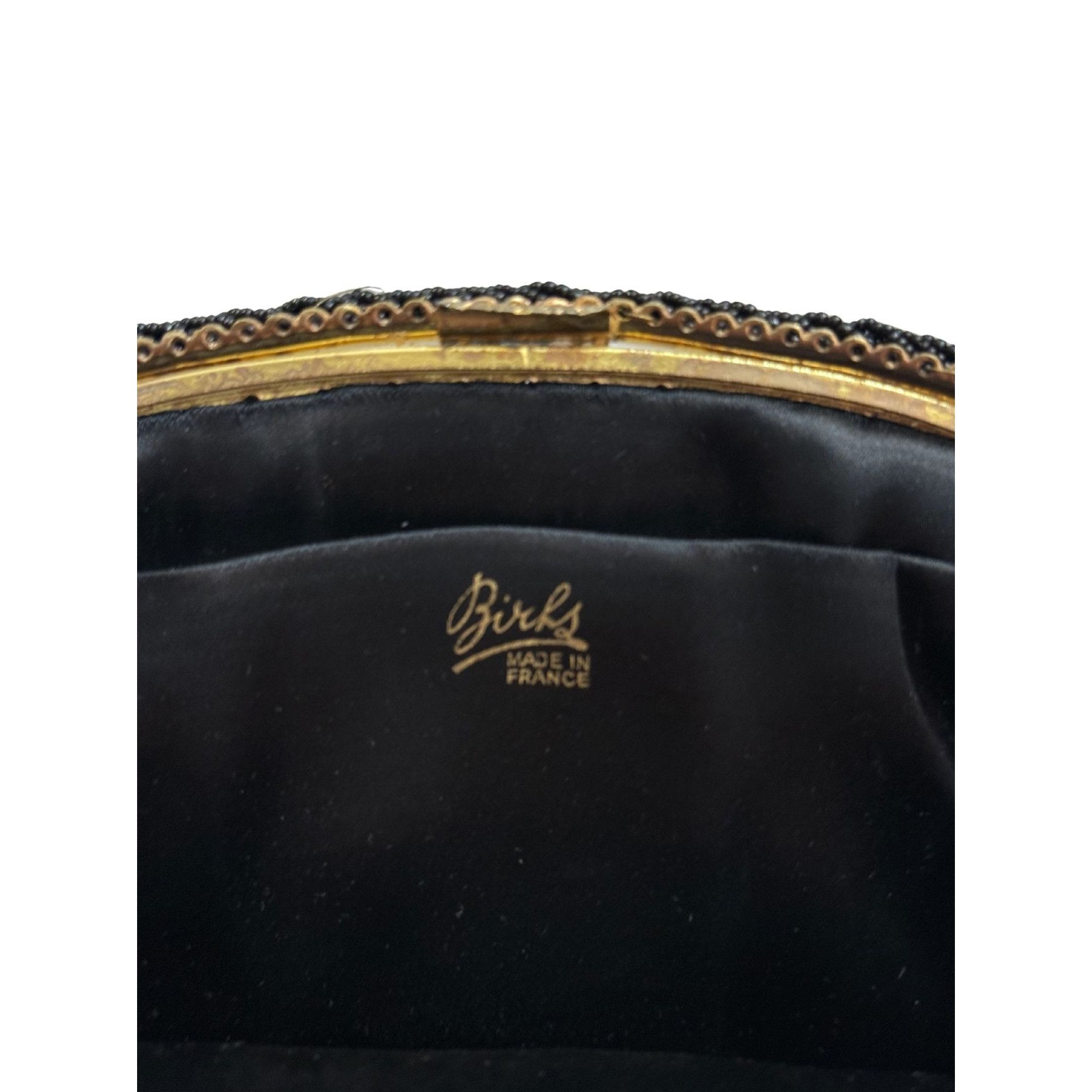 Vintage Vintage Birks 1940s French Beaded Embroidery Floral Black Ba Size ONE SIZE - 6 Thumbnail