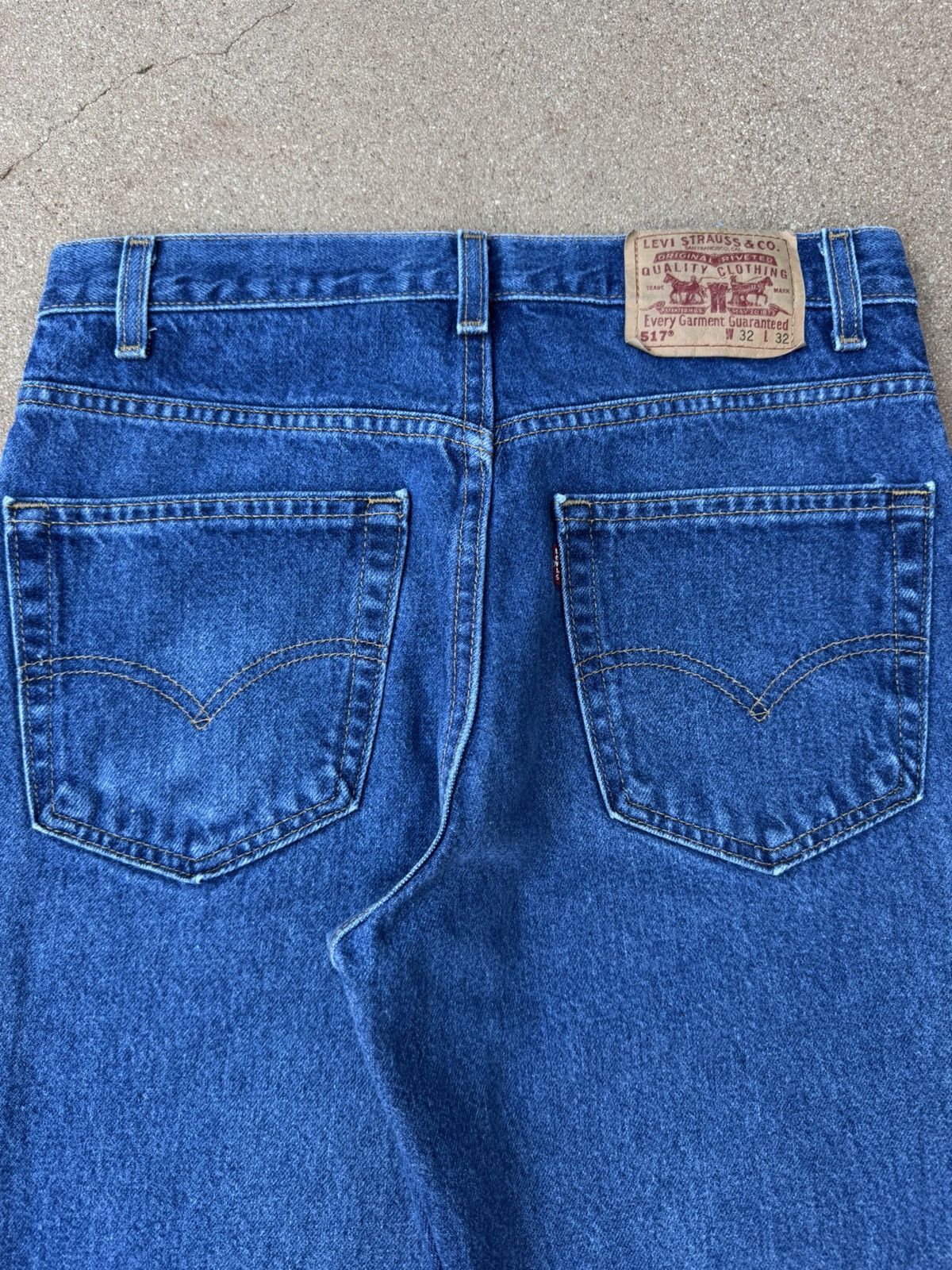 Levi's Vtg 90s Levis 517 Orange Tab Bootcut Flare Faded Jeans 31x30 Size US 31 - 7 Thumbnail