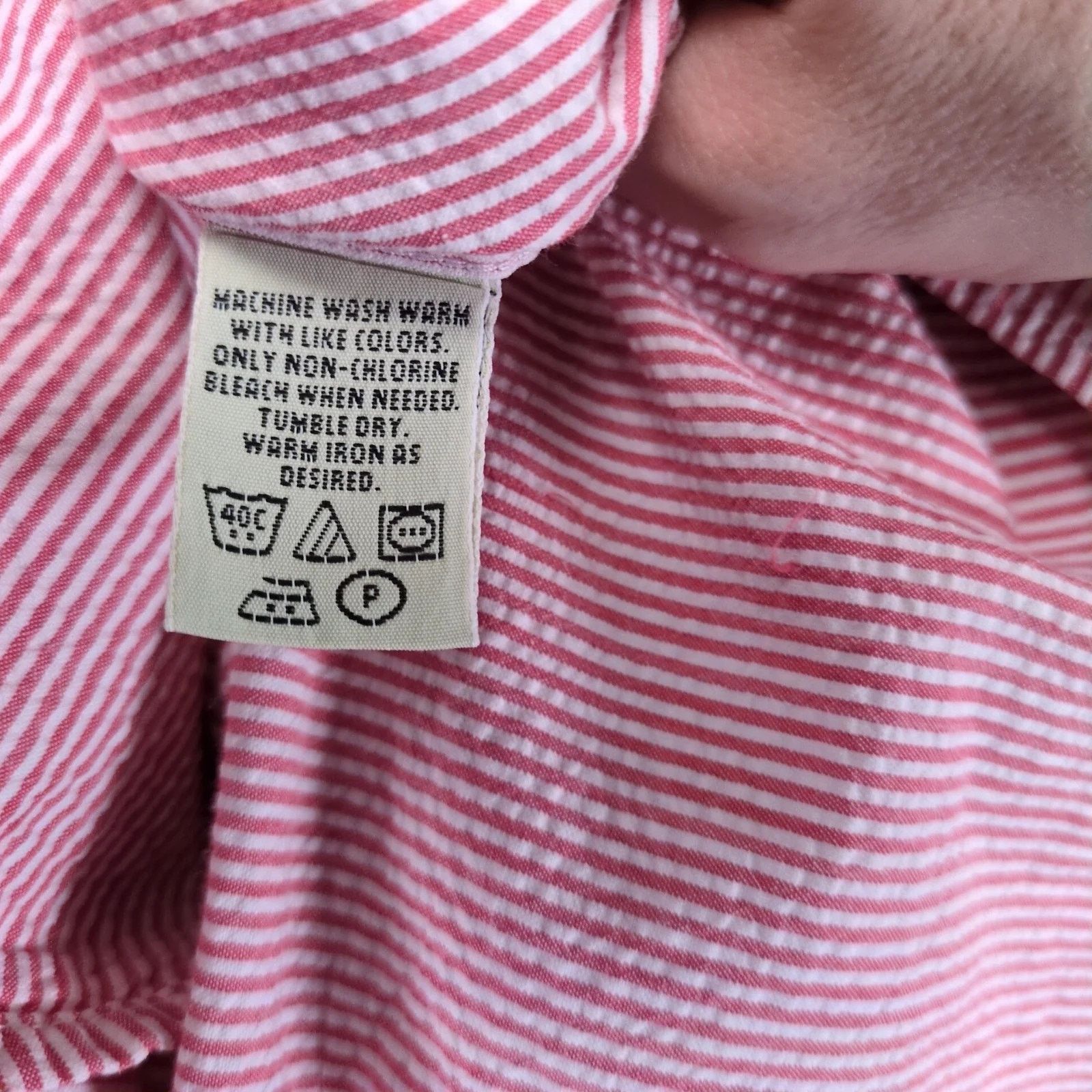 Eddie Bauer Vtg Y2K Eddie Bauer Red Striped Seersucker Button Down Shirt Size US XL / EU 56 / 4 - 4 Thumbnail